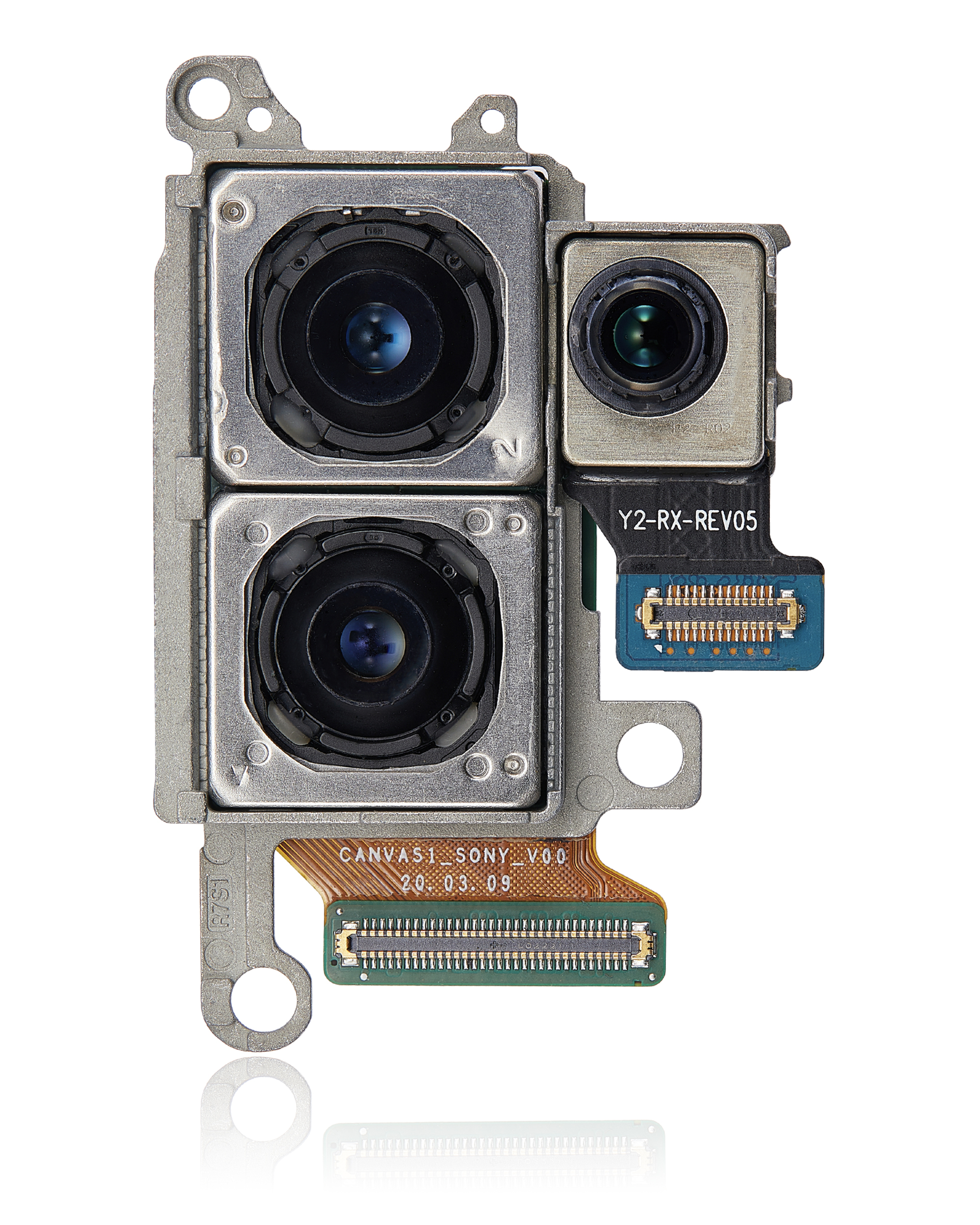 Modulo Fotocamera posteriore (Wide e Telephoto e Depthvision) per Samsung Galaxy S20 Plus / 5G (US Version) (Used Service Pack Pull: Grade B)