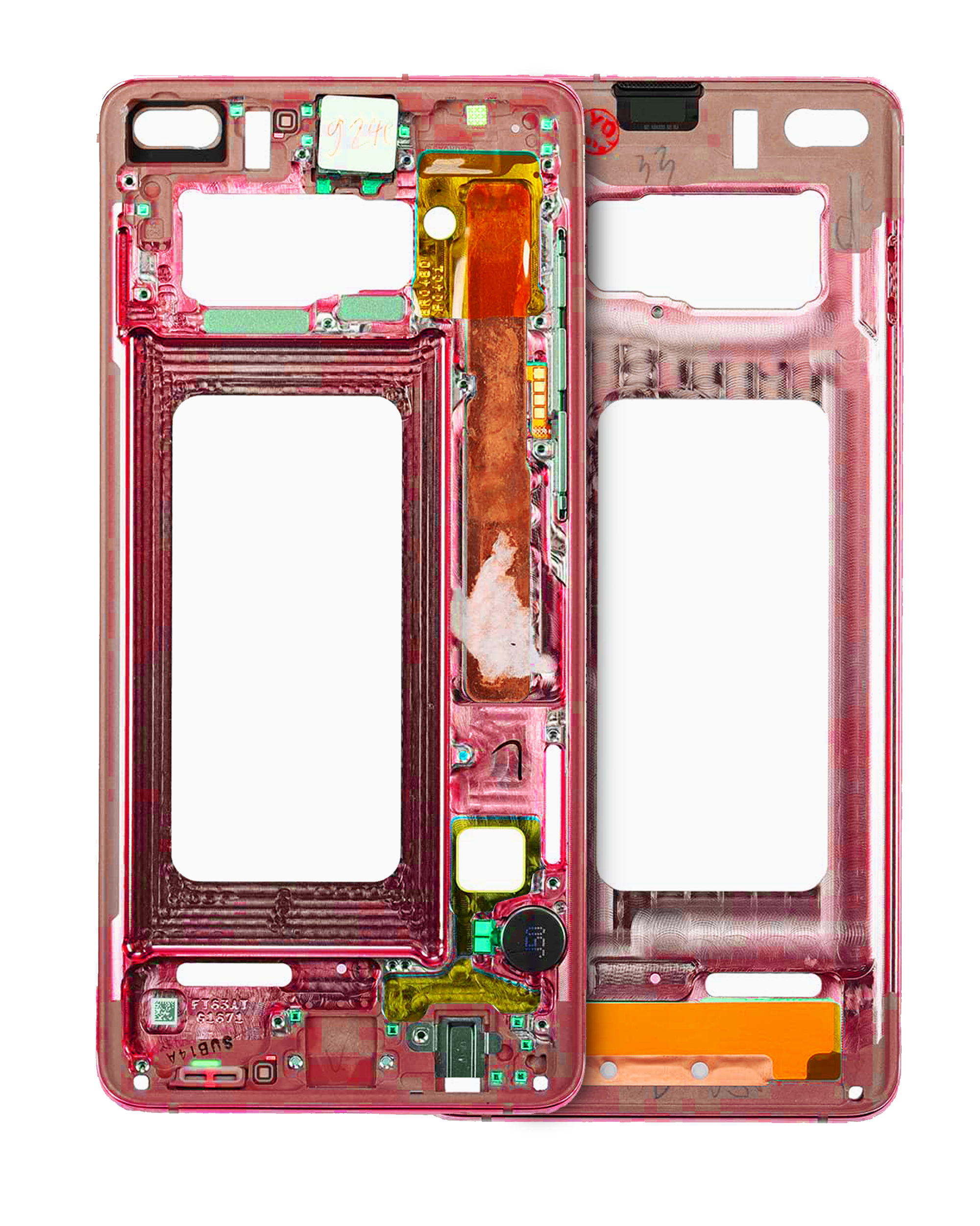 Frame centrale per Samsung Galaxy S10 (con minuteria) (Cardinal Rosso)