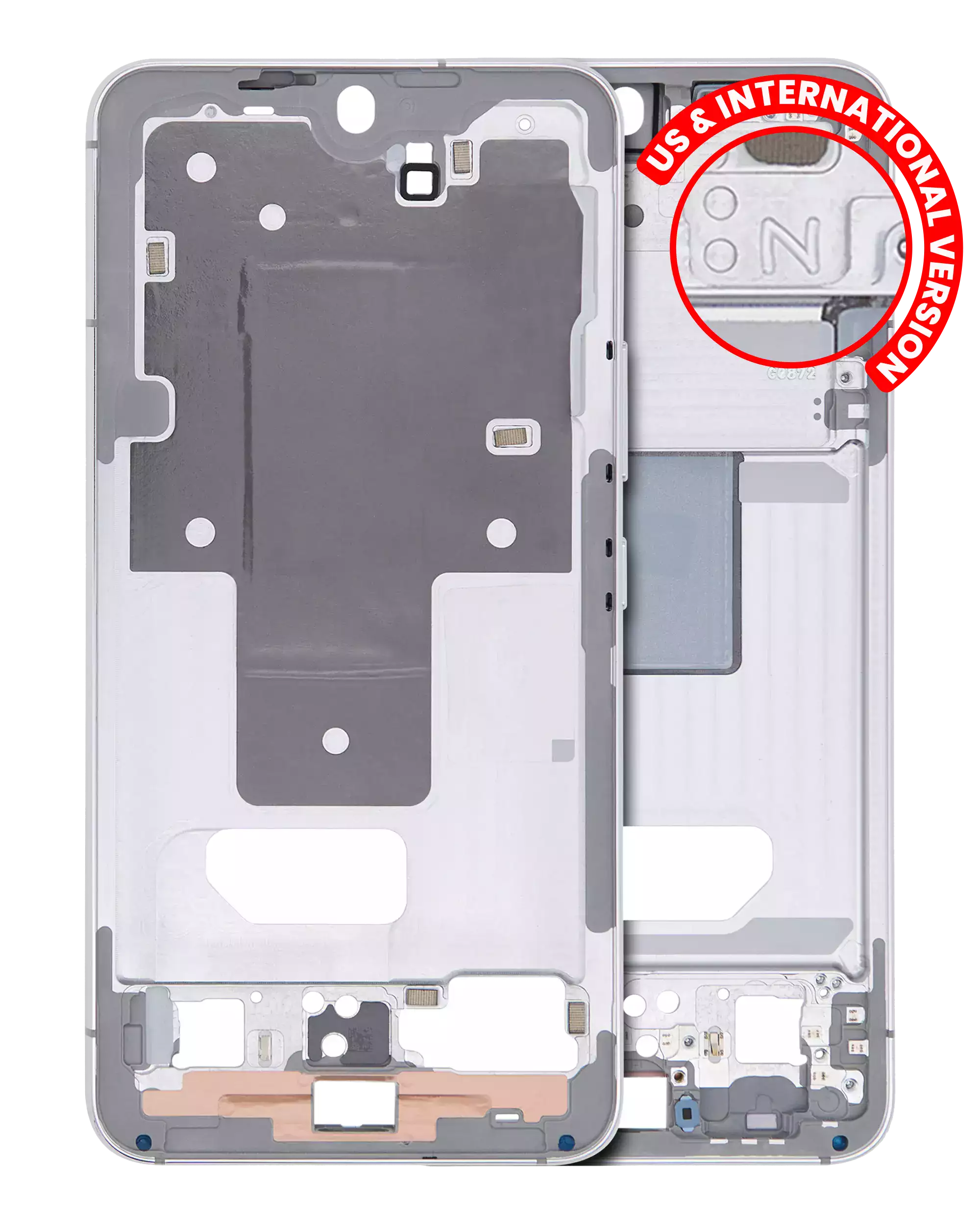 Frame centrale per Samsung Galaxy S22 5G (US e International Version) (Bianco)