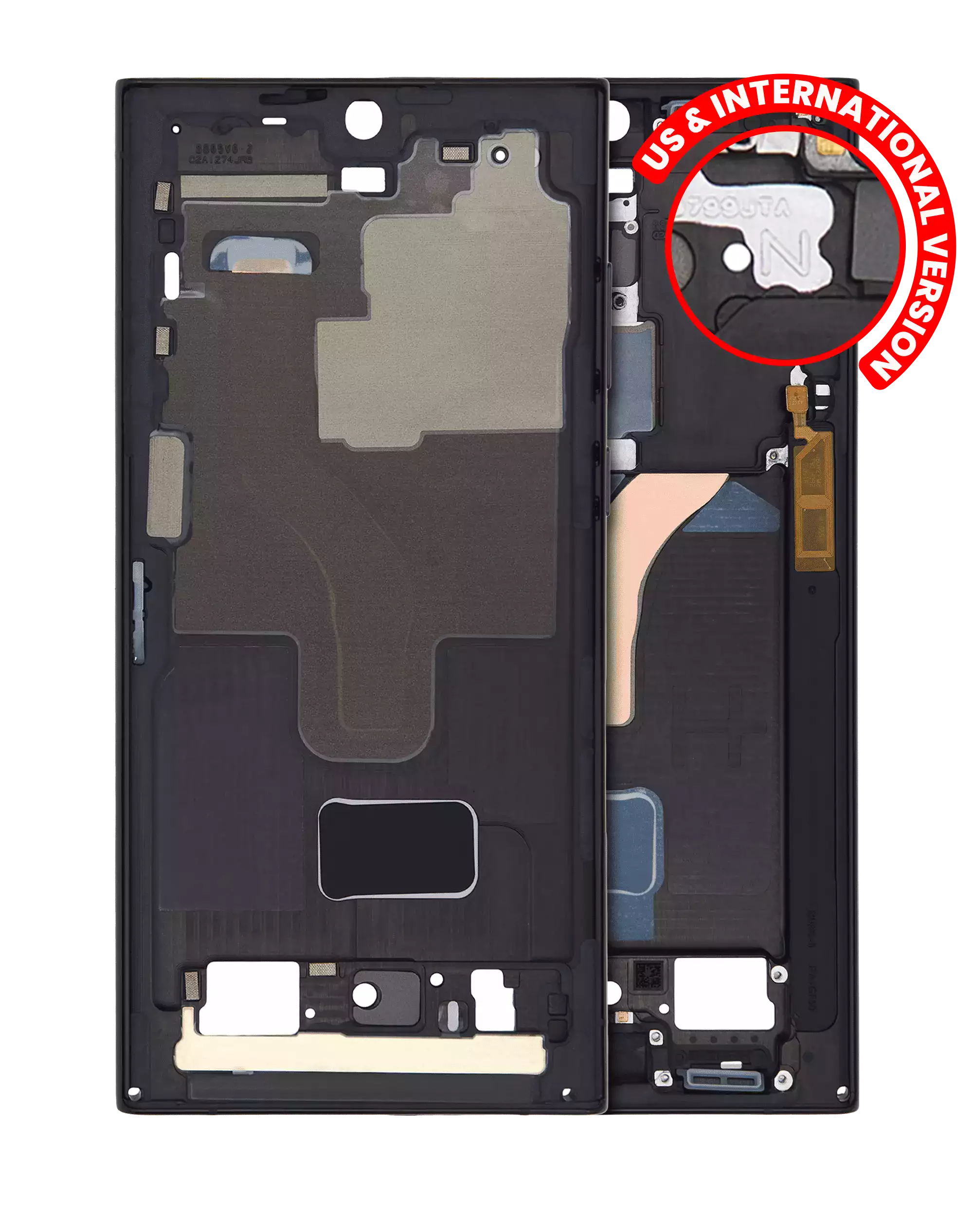 Frame centrale per Samsung Galaxy S22 Ultra 5G (US e International Version) (Phantom Nero)
