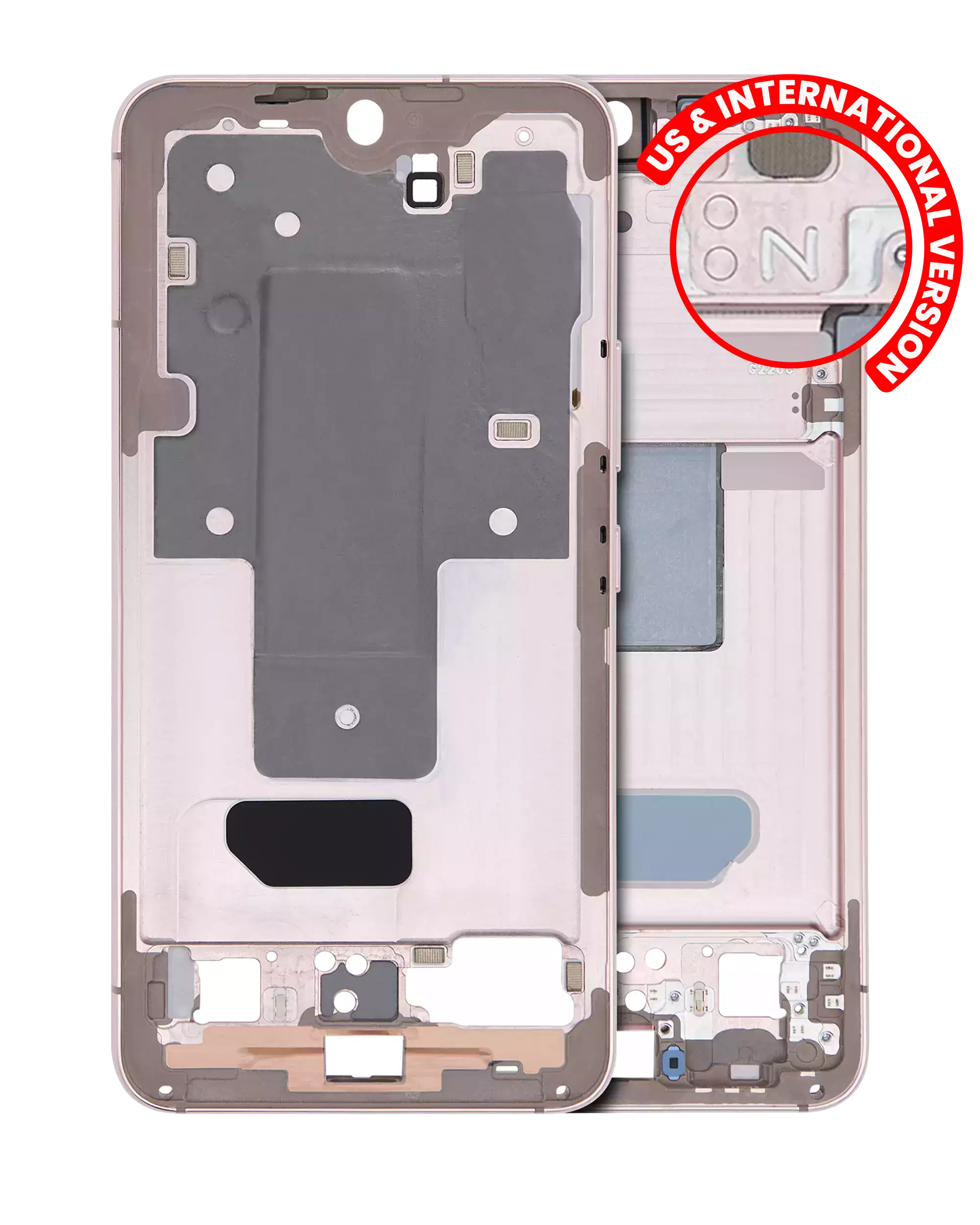 Frame centrale per Samsung Galaxy S22 5G (US e International Version) (Rosa Oro)