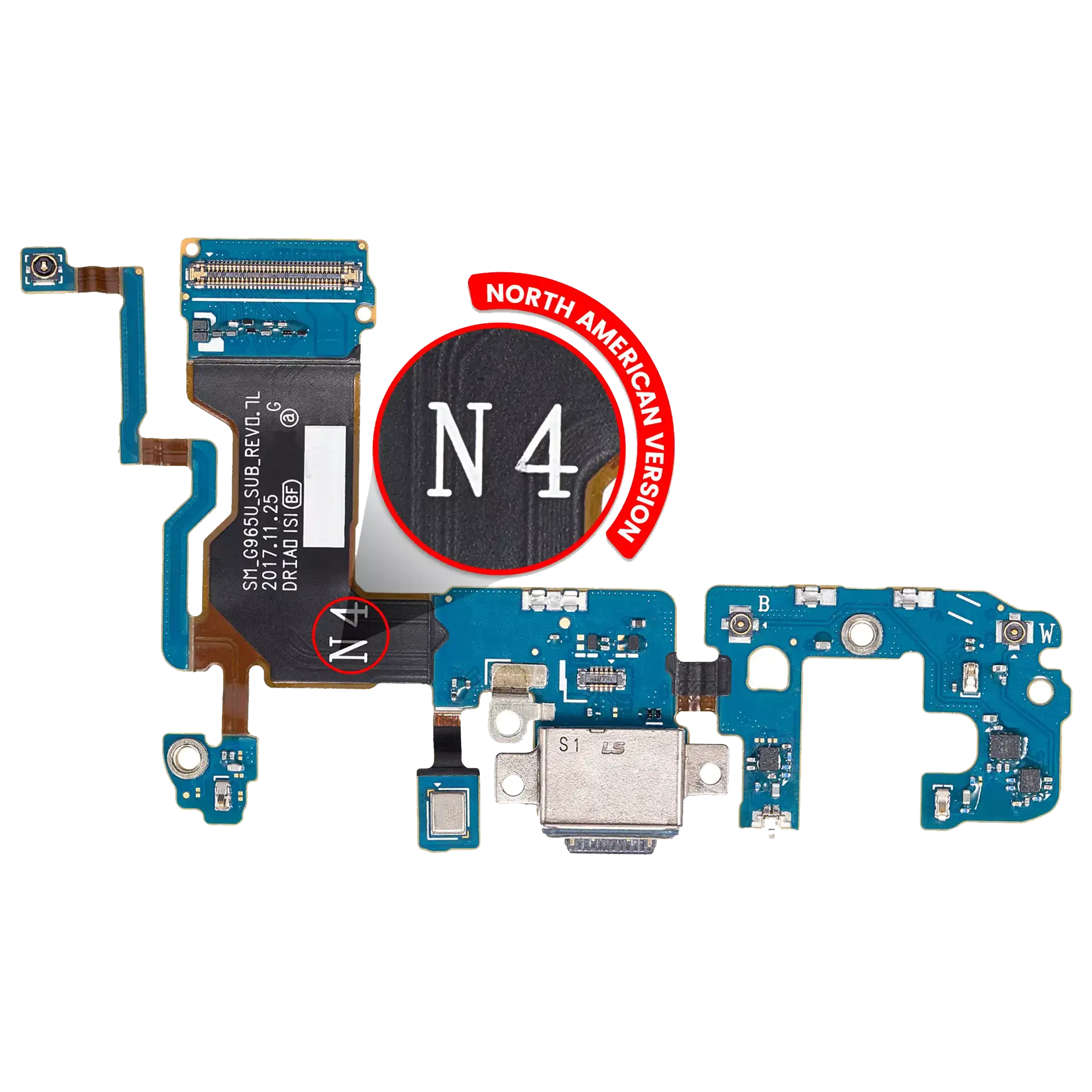 Connettore di ricarica con flat per Samsung Galaxy S9 Plus (G965U) (US Version) (Service Pack)