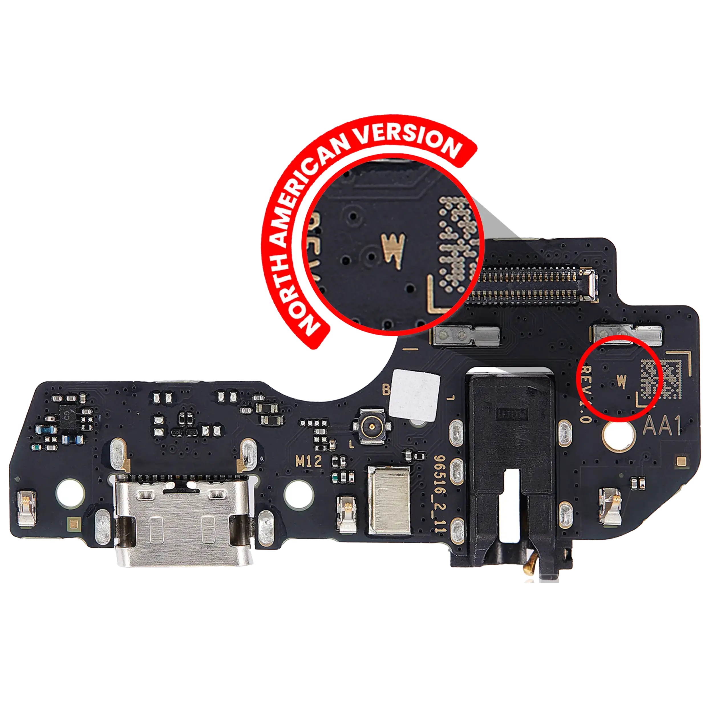Connettore di ricarica Scheda con jack cuffie per Samsung Galaxy A03S (A037U / 2021) (US Version)