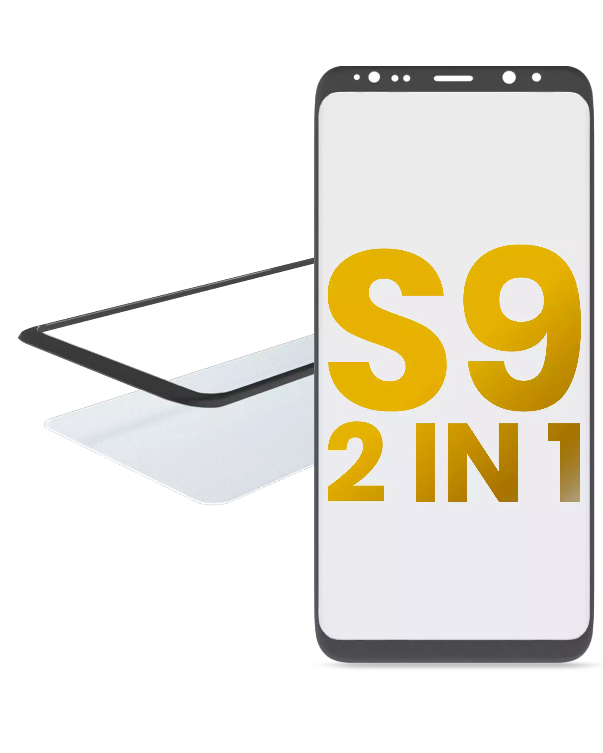 2 in 1 Vetro frontale con OCA preinstallato per Samsung Galaxy S9