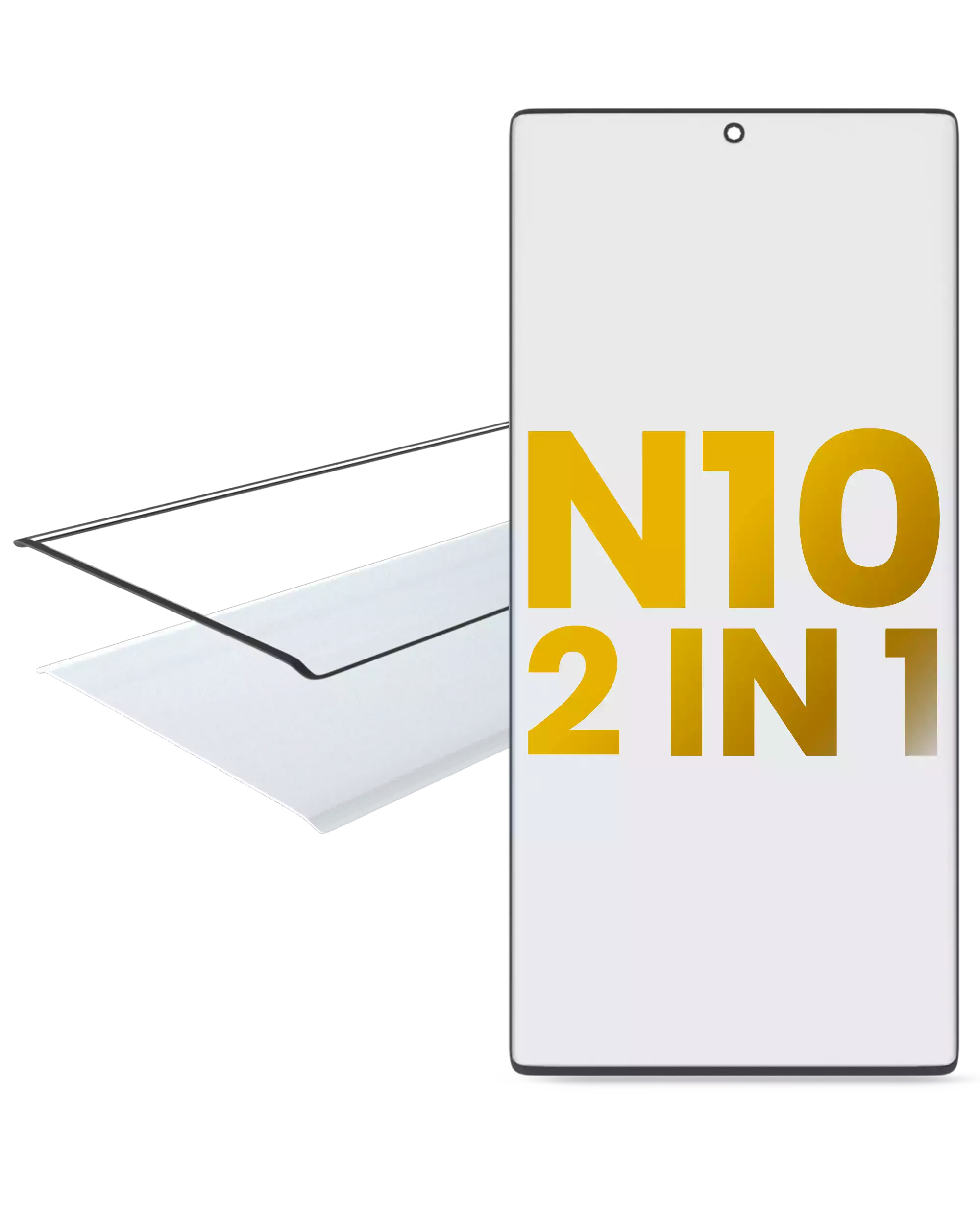2 in 1 Vetro frontale con OCA preinstallato per Samsung Galaxy Note 10