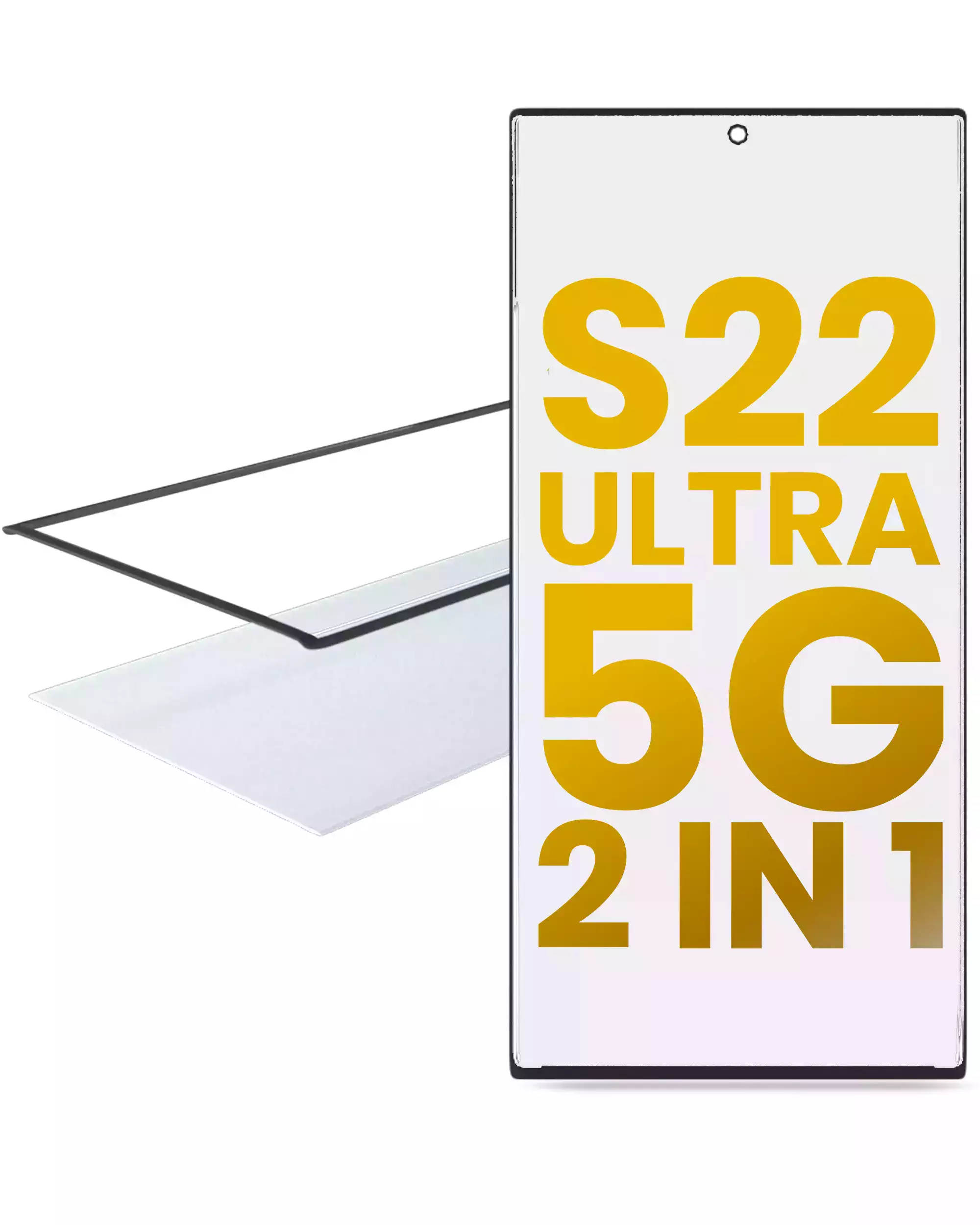 2 in 1 Vetro frontale con OCA preinstallato per Samsung Galaxy S22 Ultra 5G