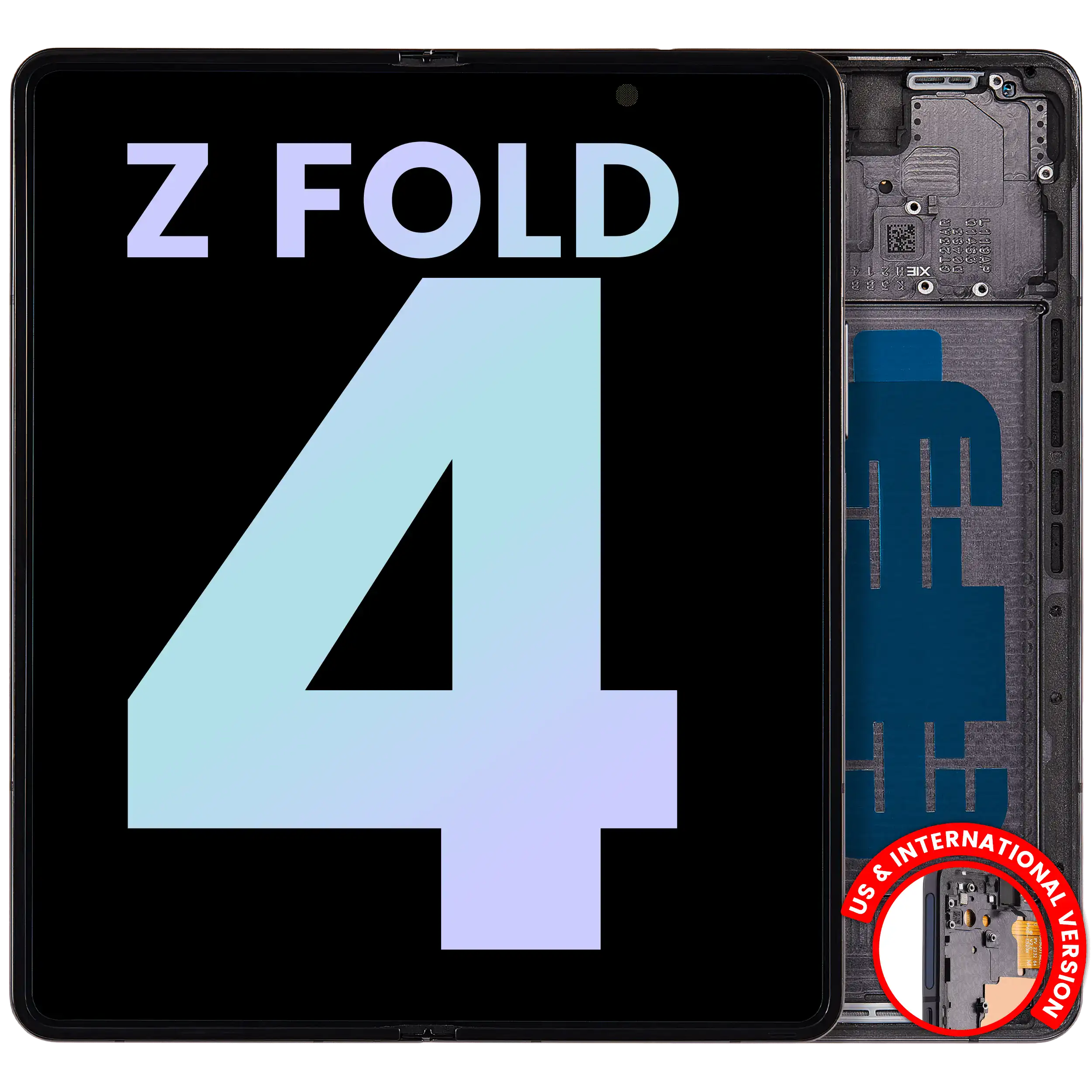 Inner Display OLED completo con Frame per Samsung Galaxy Z Fold 4 5G (US e International) (Service Pack) (Phantom Nero)