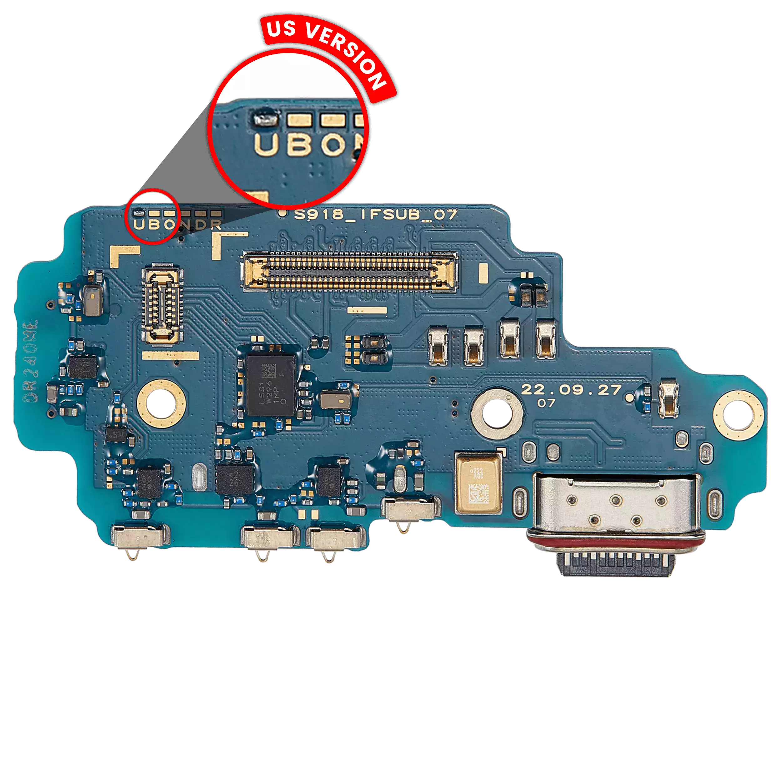 Connettore di ricarica Scheda con Sim Card Reader per Samsung Galaxy S23 Ultra 5G (S918U) (US Version) (Premium)