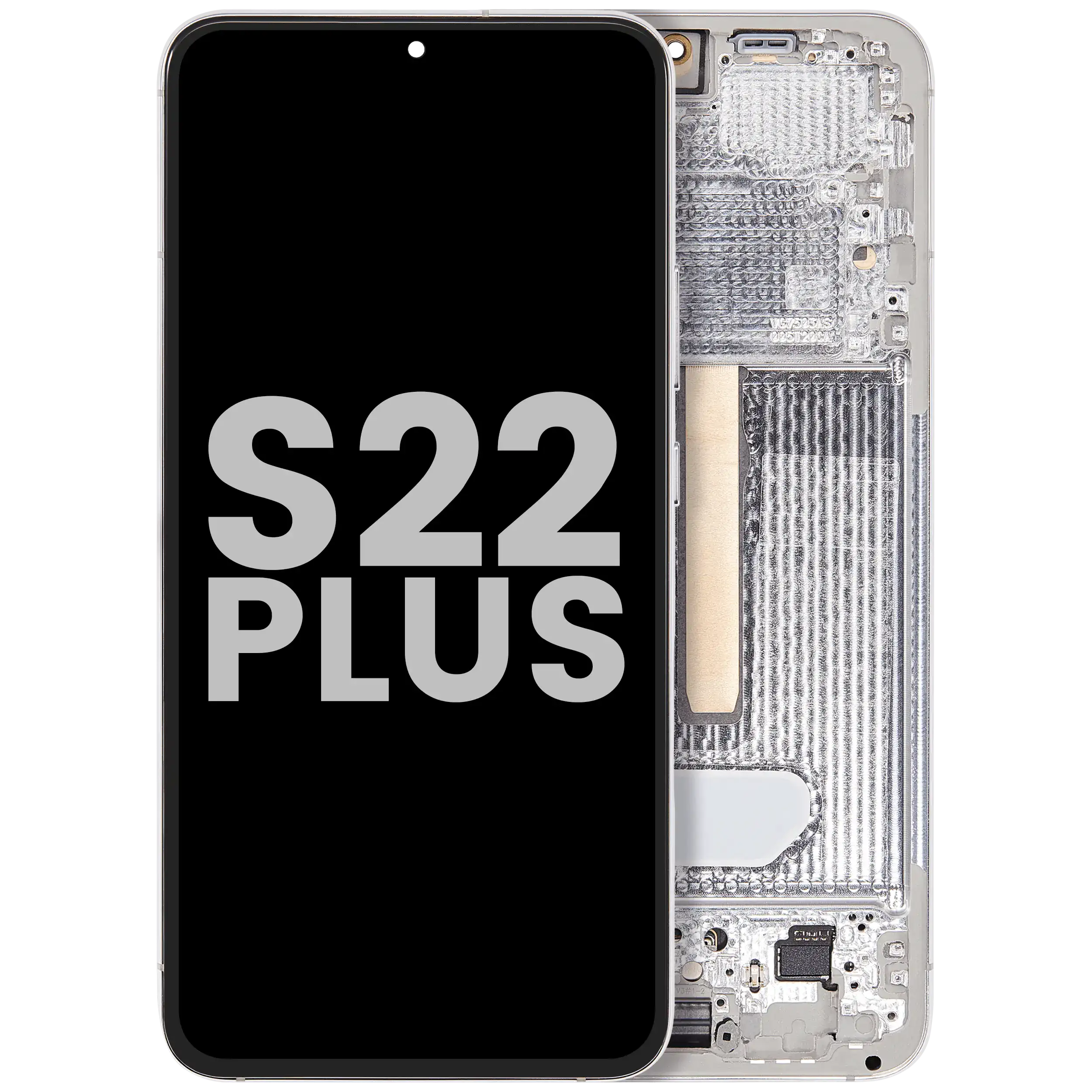 Display OLED completo con Frame per Samsung Galaxy S22 Plus 5G (Used Service Pack Pull: Grade B/C) (Bianco)