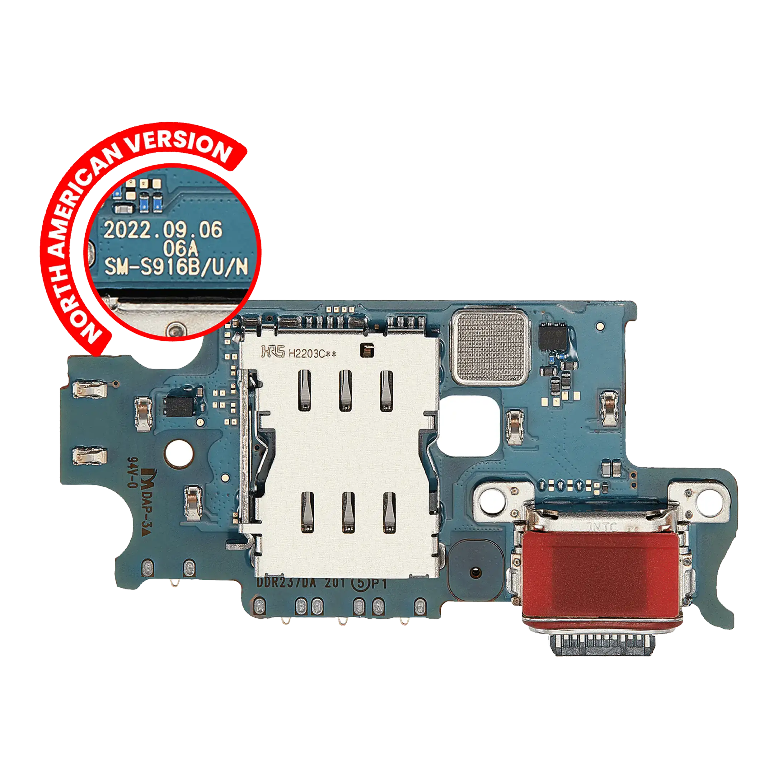 Connettore di ricarica Scheda con Sim Card Reader per Samsung Galaxy S23 Plus 5G (S916U) (US Version) (Premium)