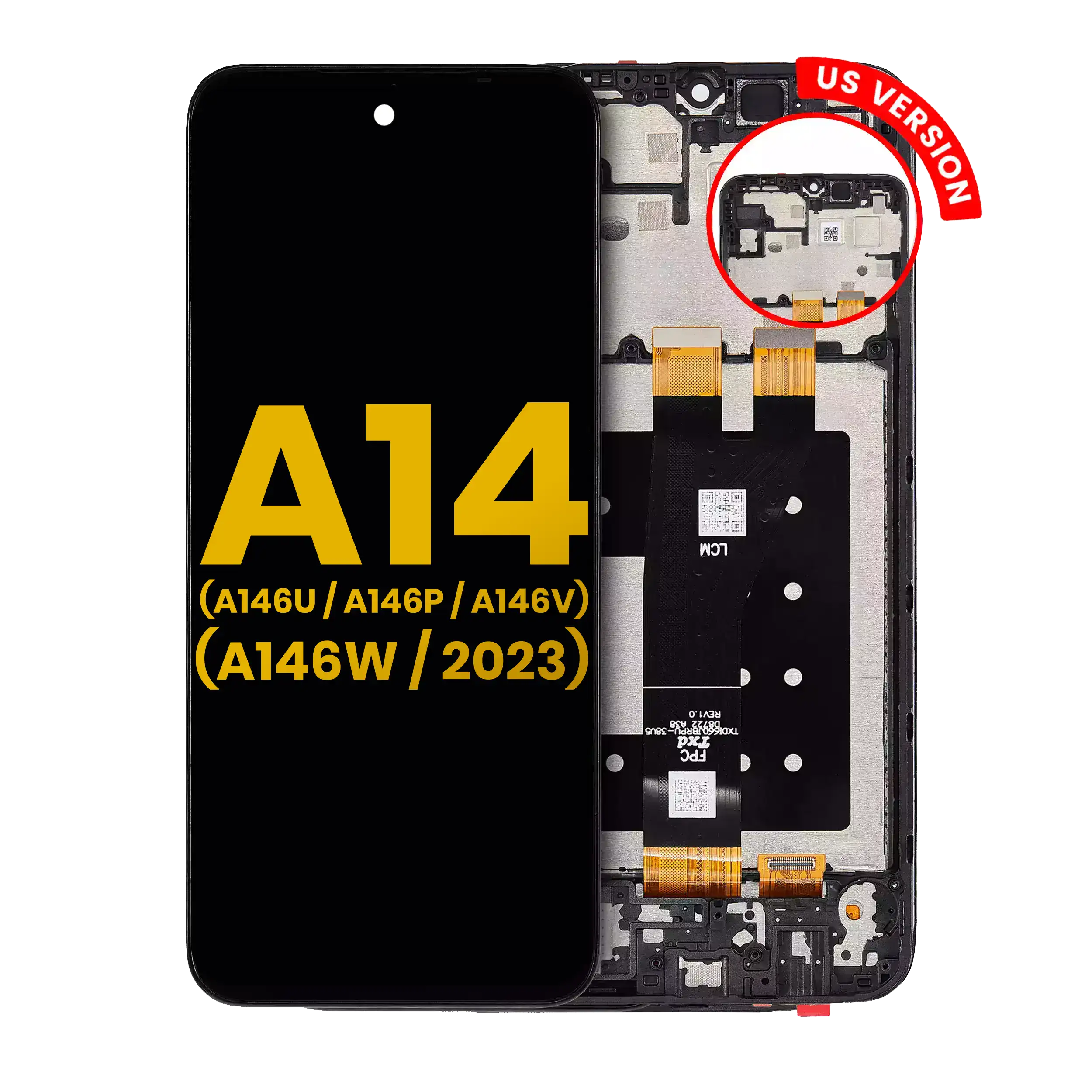 Display LCD completo con Frame per Samsung Galaxy A14 5G (A146U / A146P / A146V / A146W / 2023) (US Version) (Refurbished) (tutti i colori)