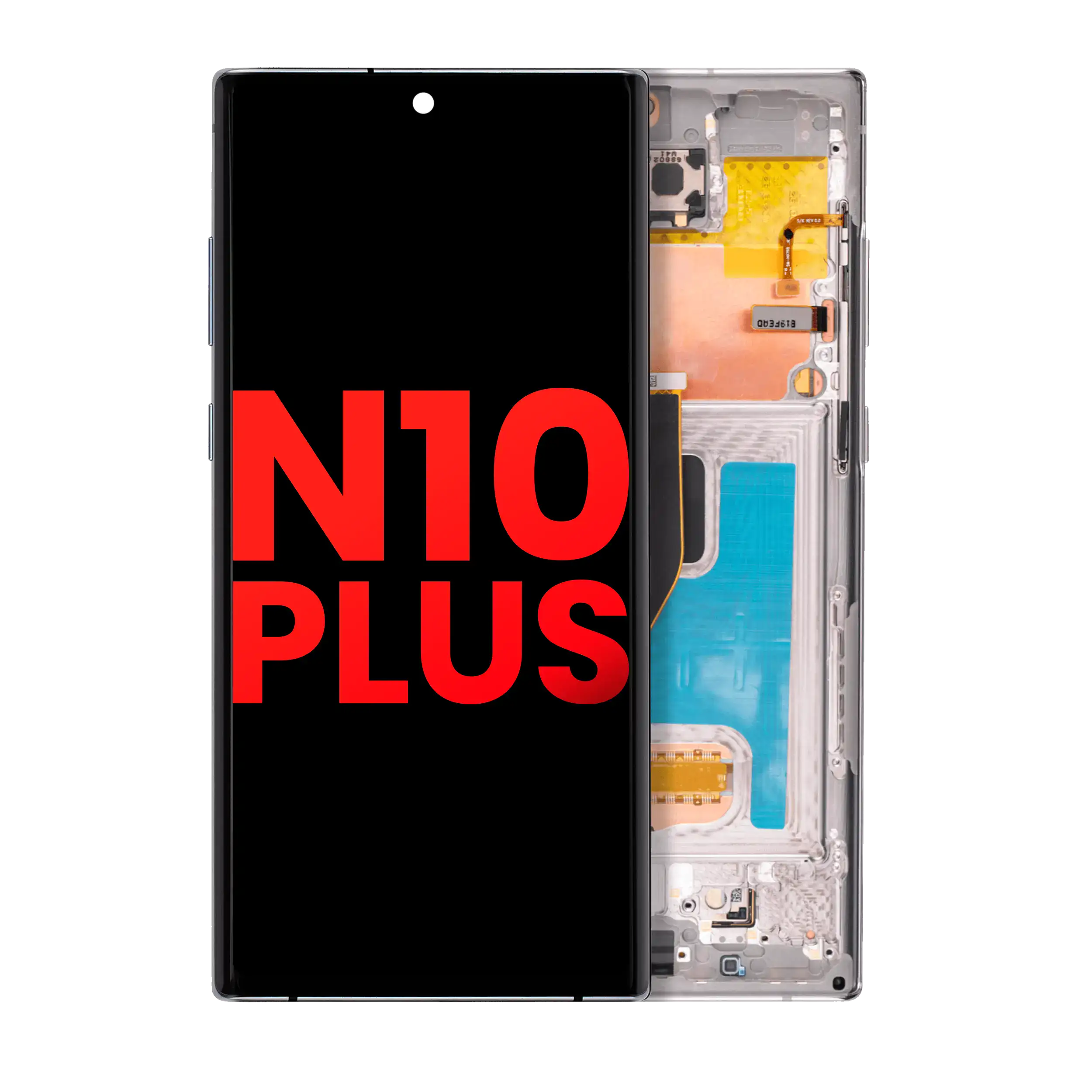 Display OLED completo con Frame per Samsung Galaxy Note 10 Plus / 5G (Aura Glow / Argento)