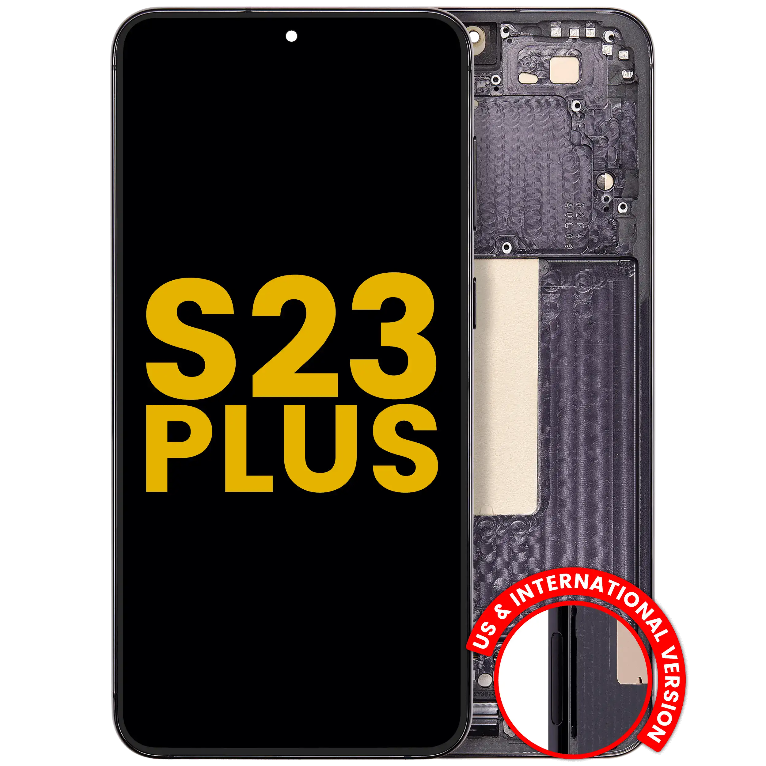 Display OLED completo con Frame per Samsung Galaxy S23 Plus 5G (US e International) (Refurbished) (Phantom Nero)