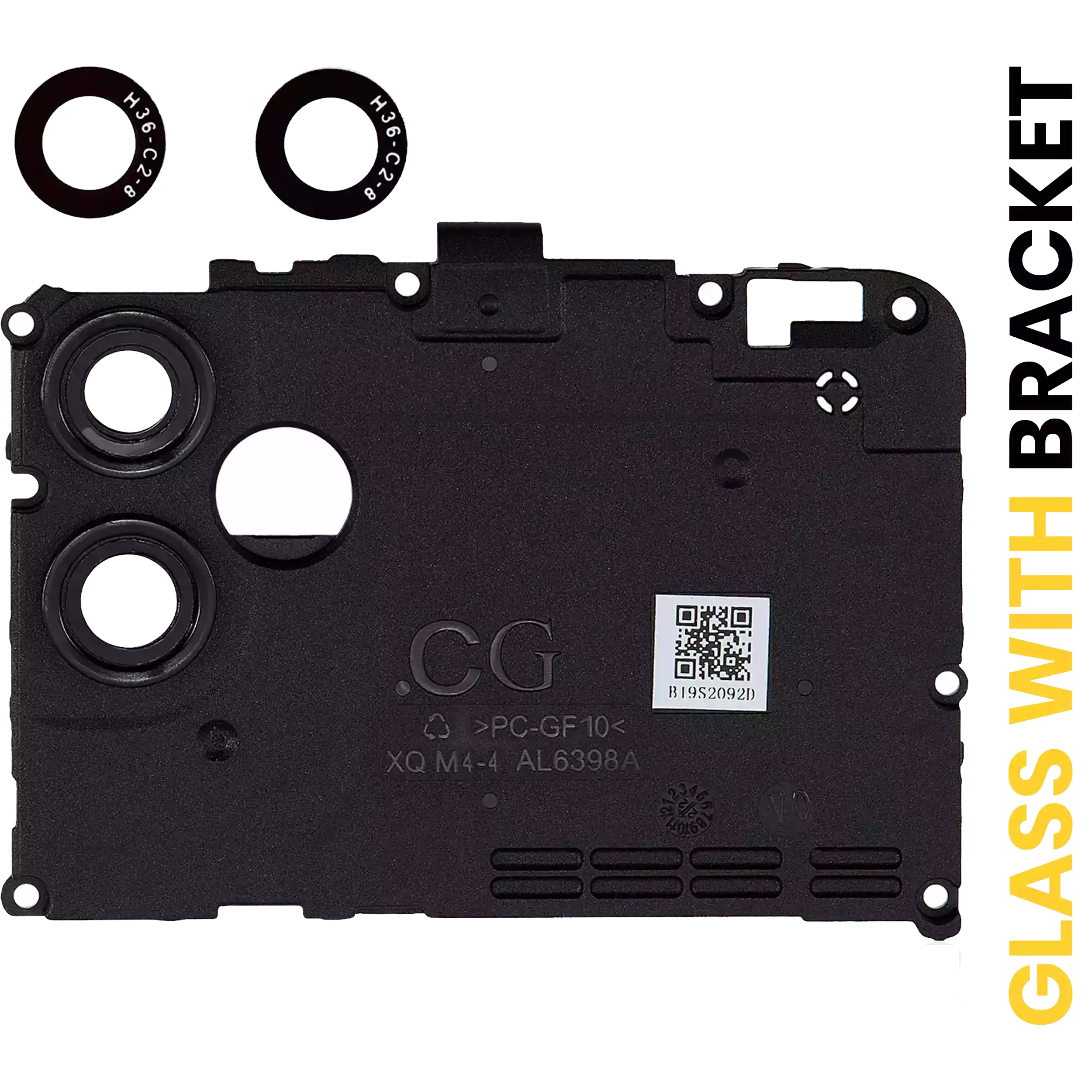 Lente fotocamera posteriore con staffa per Samsung Galaxy A04E (A042 / 2022) (Nero)