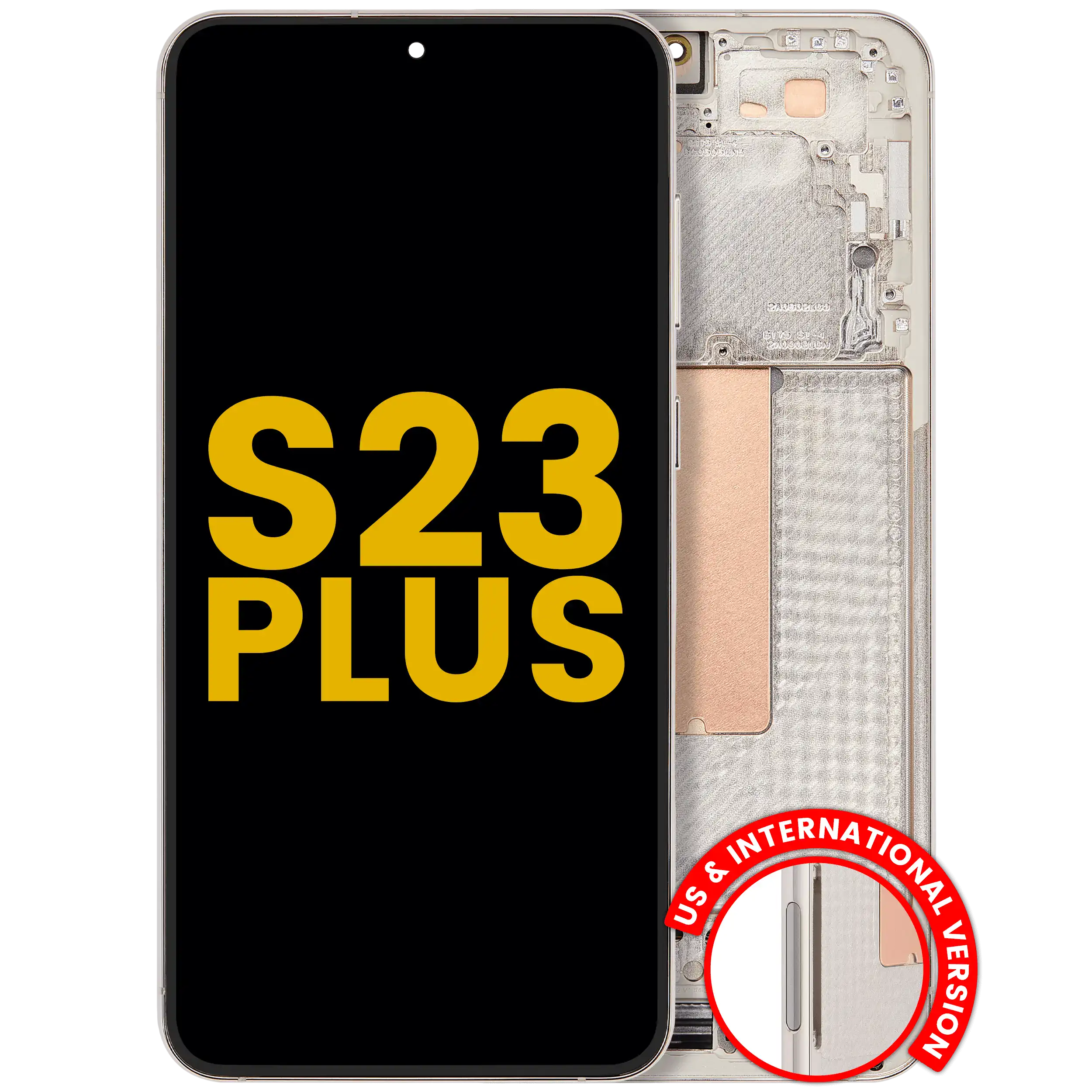 Display OLED completo con Frame per Samsung Galaxy S23 Plus 5G (US e International) (Refurbished) (Cream)