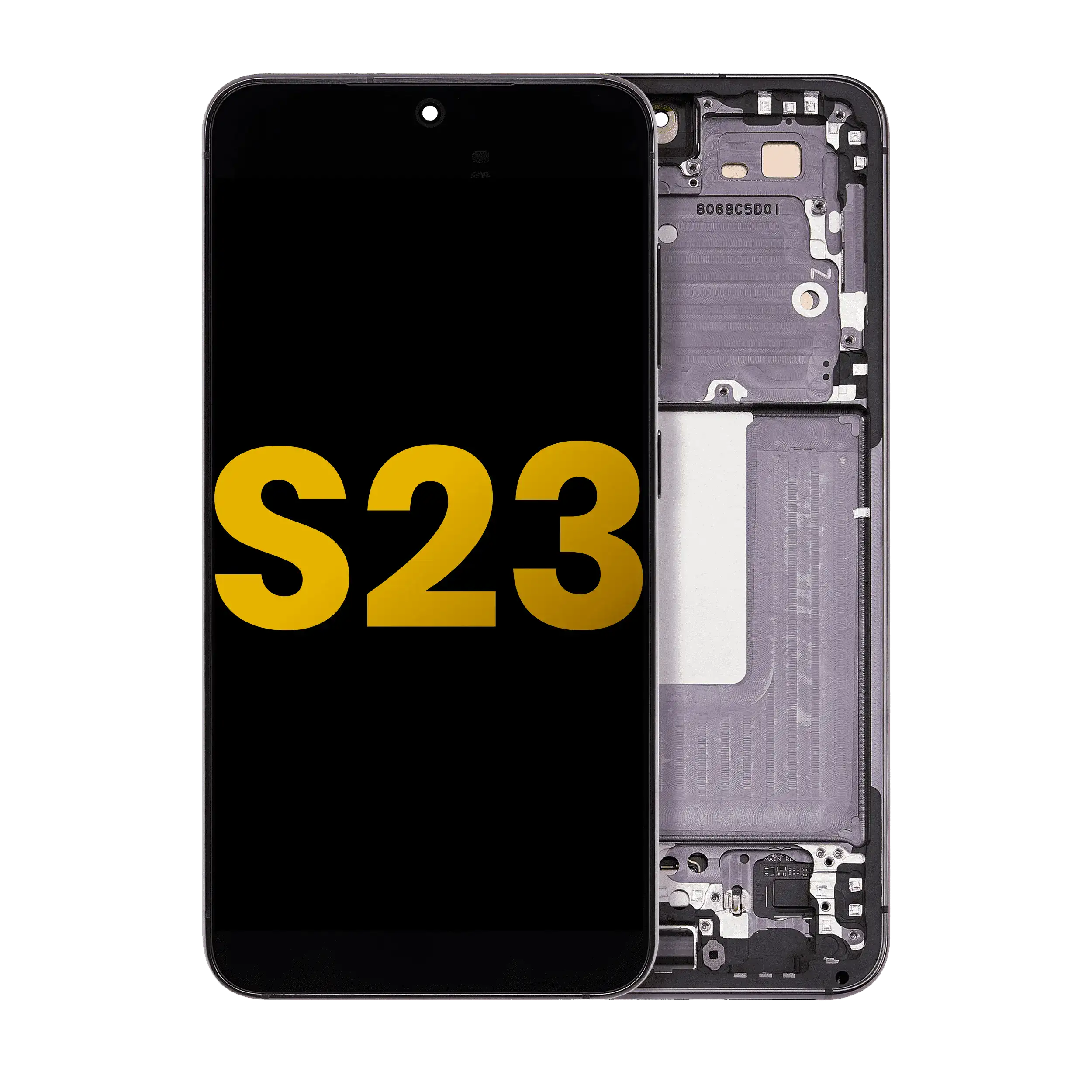Display OLED completo con Frame per Samsung Galaxy S23 5G (US e International) (Refurbished) (Phantom Nero)