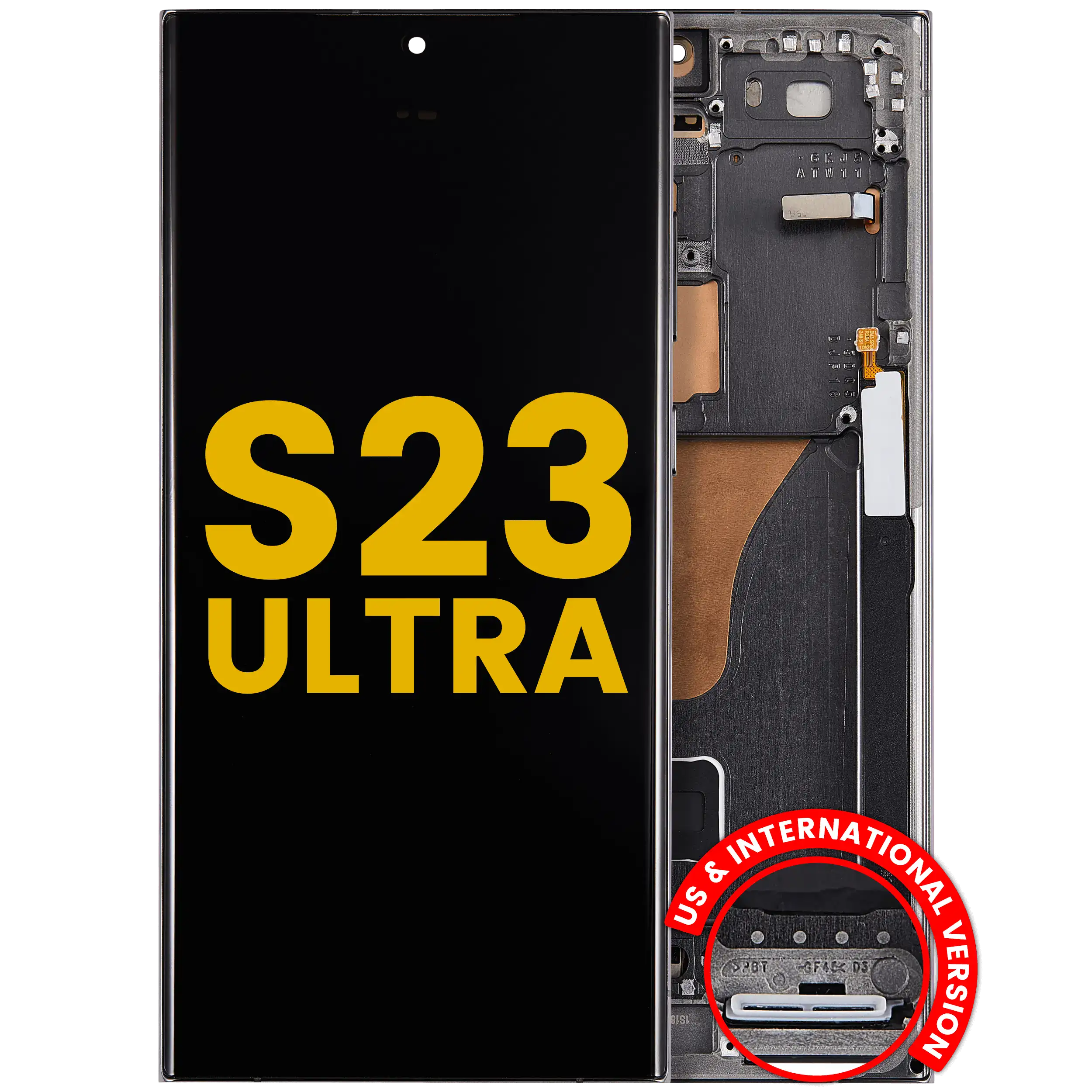 Display OLED completo con Frame per Samsung Galaxy S23 Ultra (US e International) (Refurbished) (Verde)