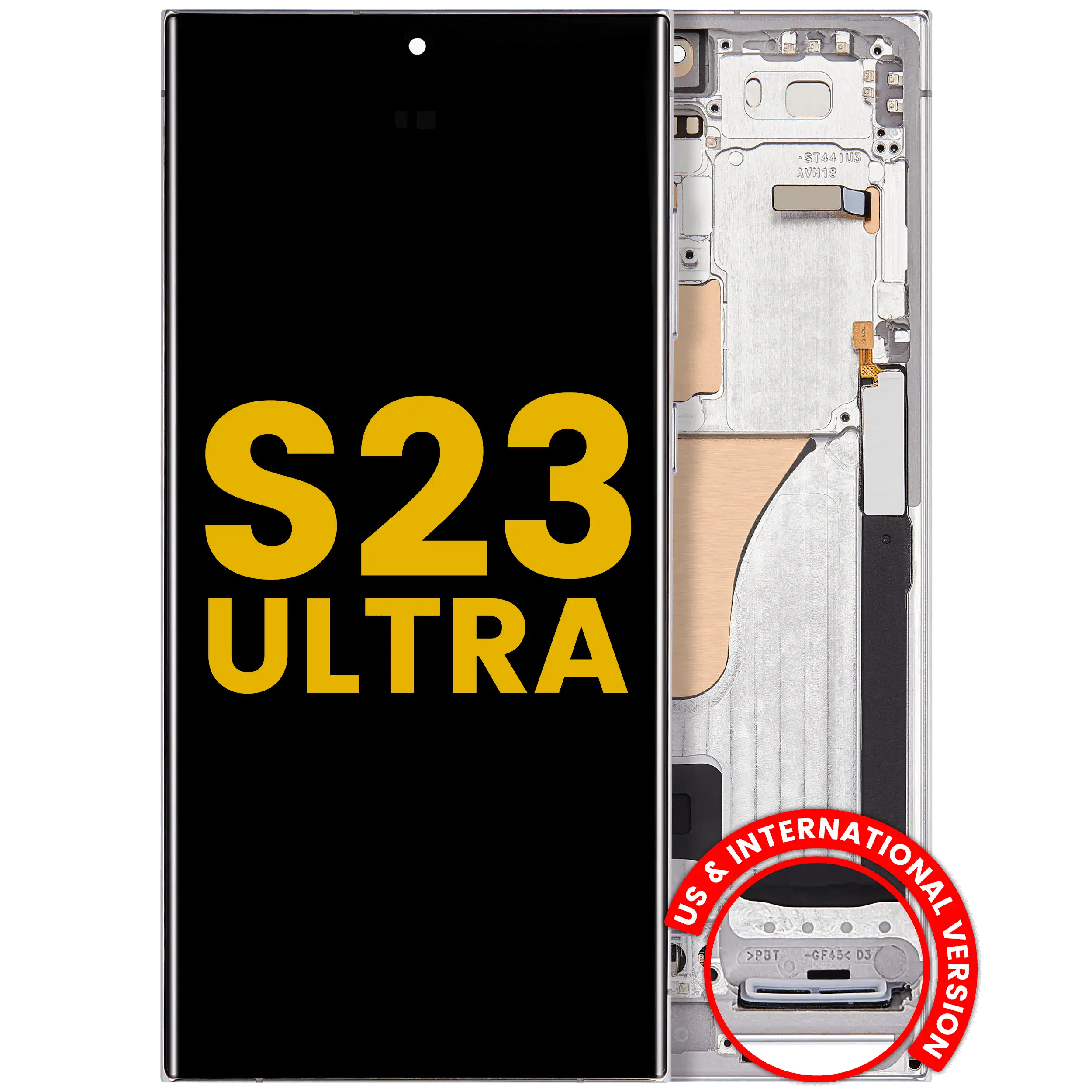 Display OLED completo con Frame per Samsung Galaxy S23 Ultra (US e International) (Refurbished) (Blu cielo)