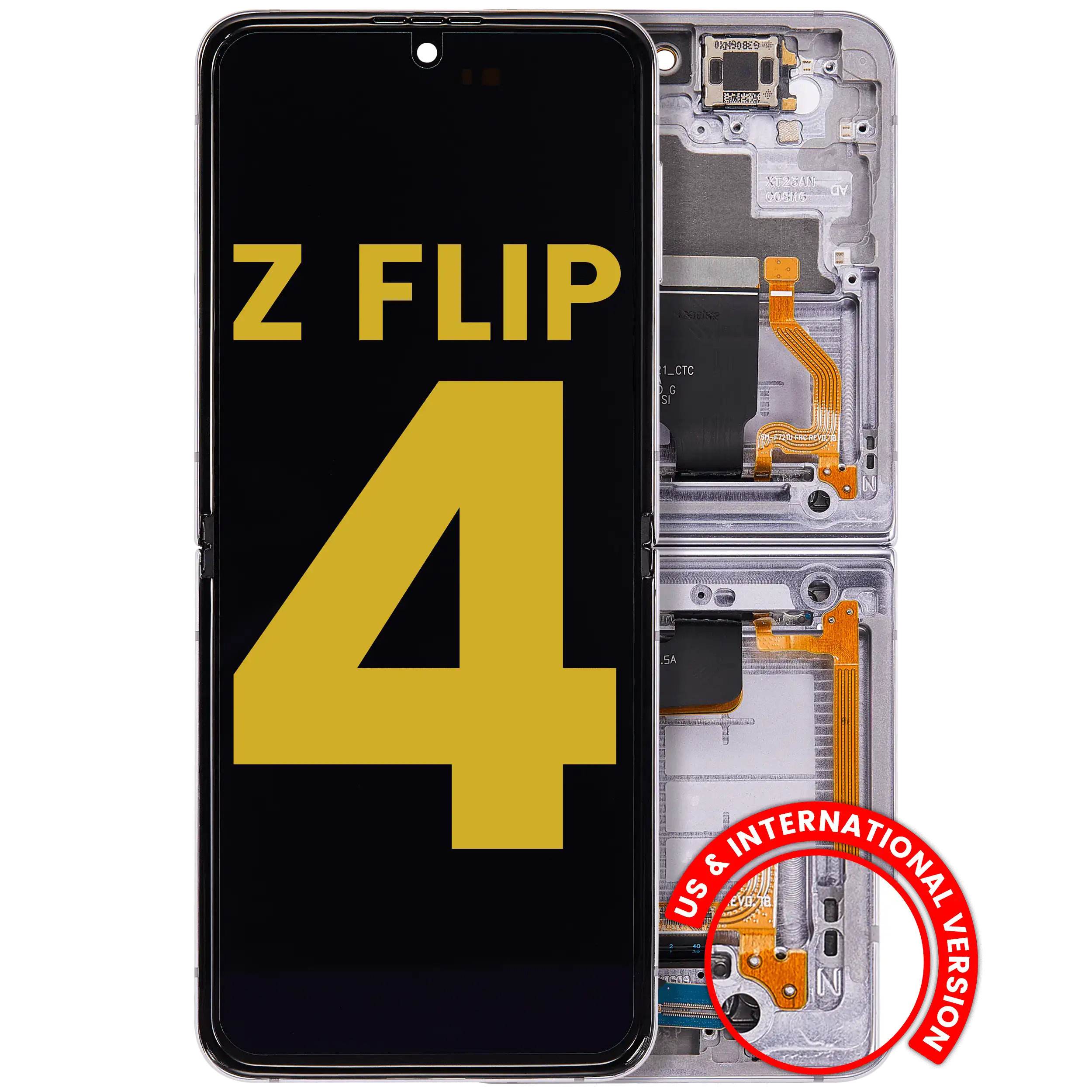 Inner Display OLED completo con Frame per Samsung Galaxy Z Flip 4 5G (US e International Version) (Refurbished) (Bora Viola)