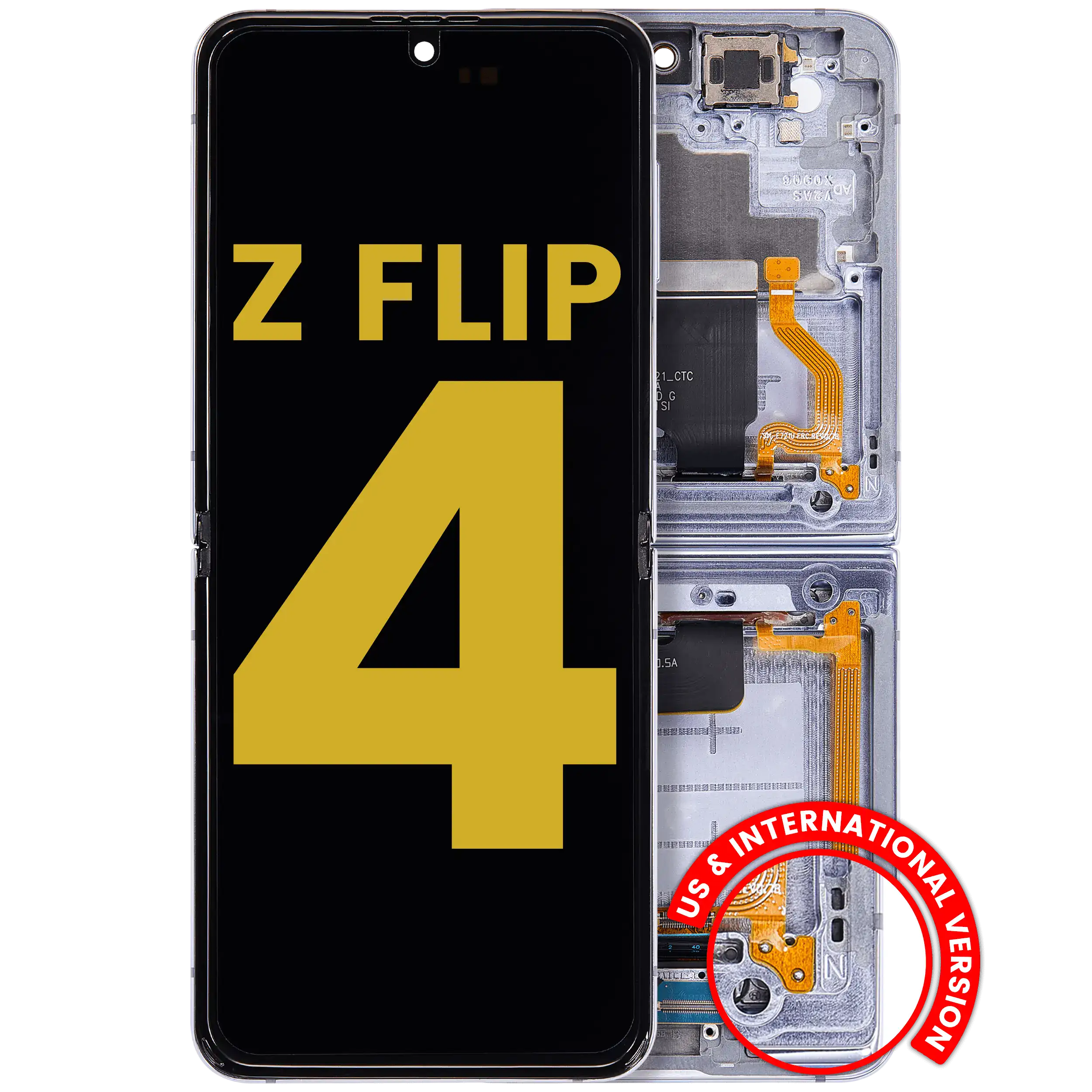 Inner Display OLED completo con Frame per Samsung Galaxy Z Flip 4 5G (US e International Version) (Refurbished) (Blu)