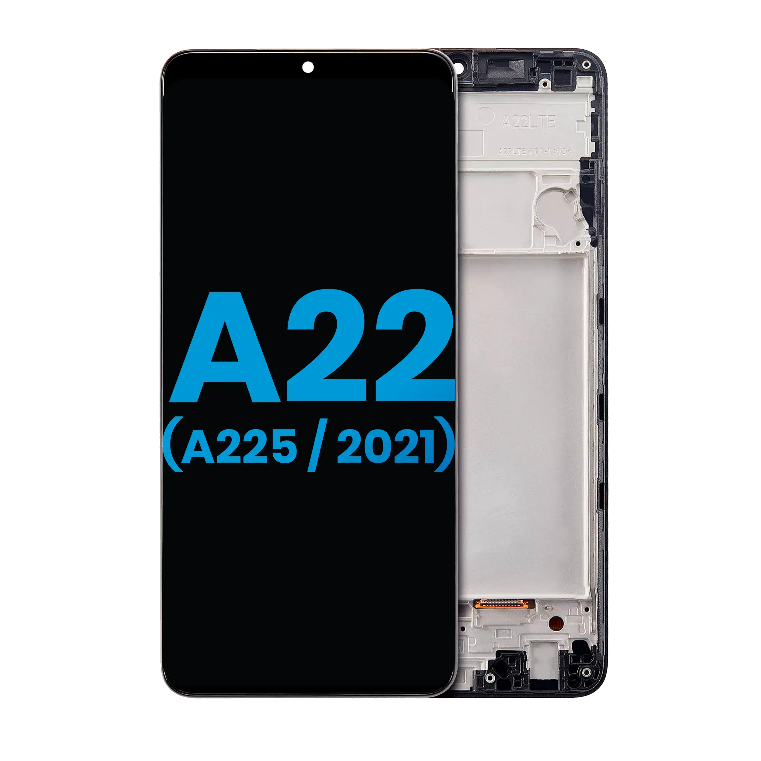 Display LCD completo con Frame (senza Finger Print Sensore) per Samsung Galaxy A22 4G (A225 / 2021) (Aftermarket: Incell) (tutti i colori)