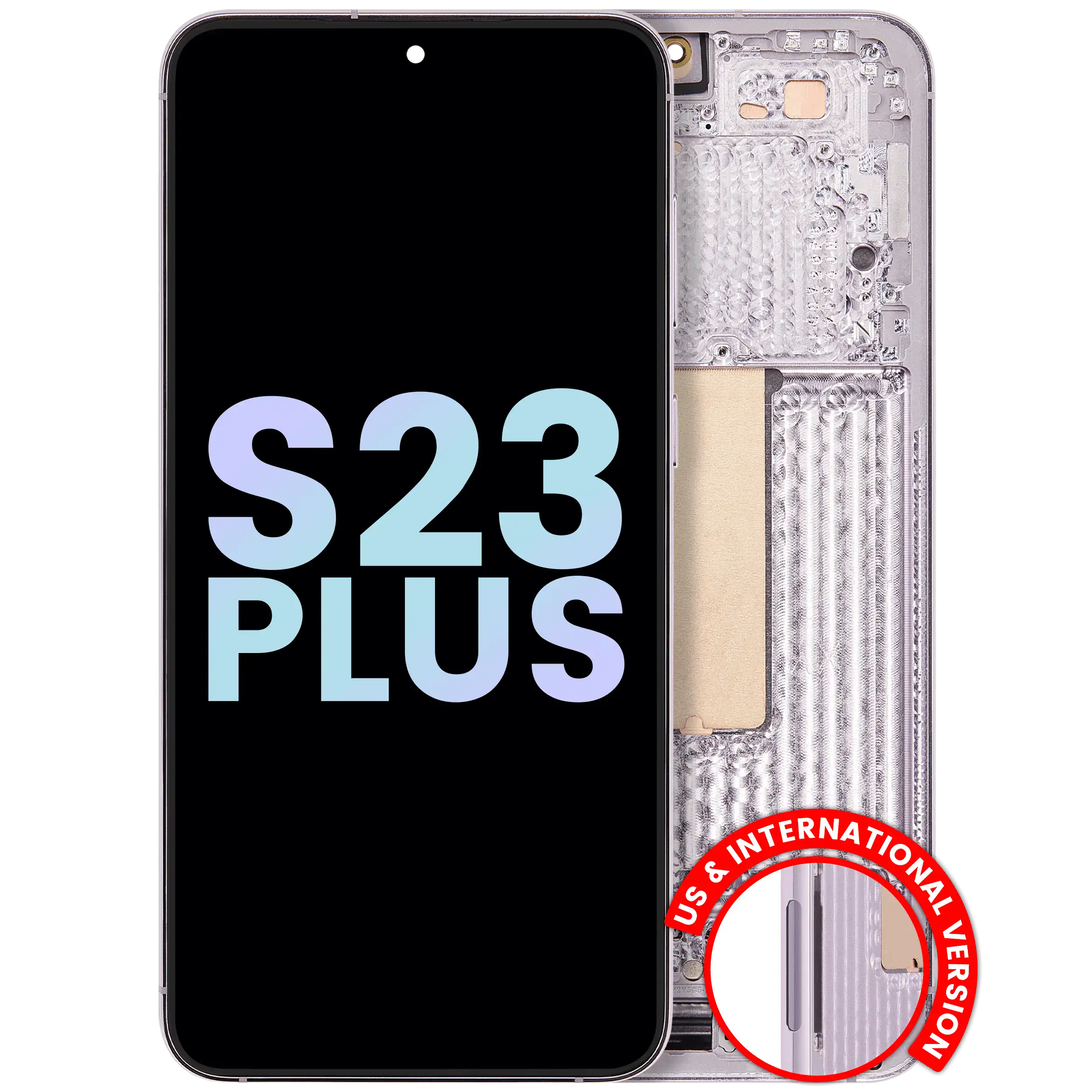 Display OLED completo con Frame per Samsung Galaxy S23 Plus 5G (US e International) (Service Pack) (Lavanda)