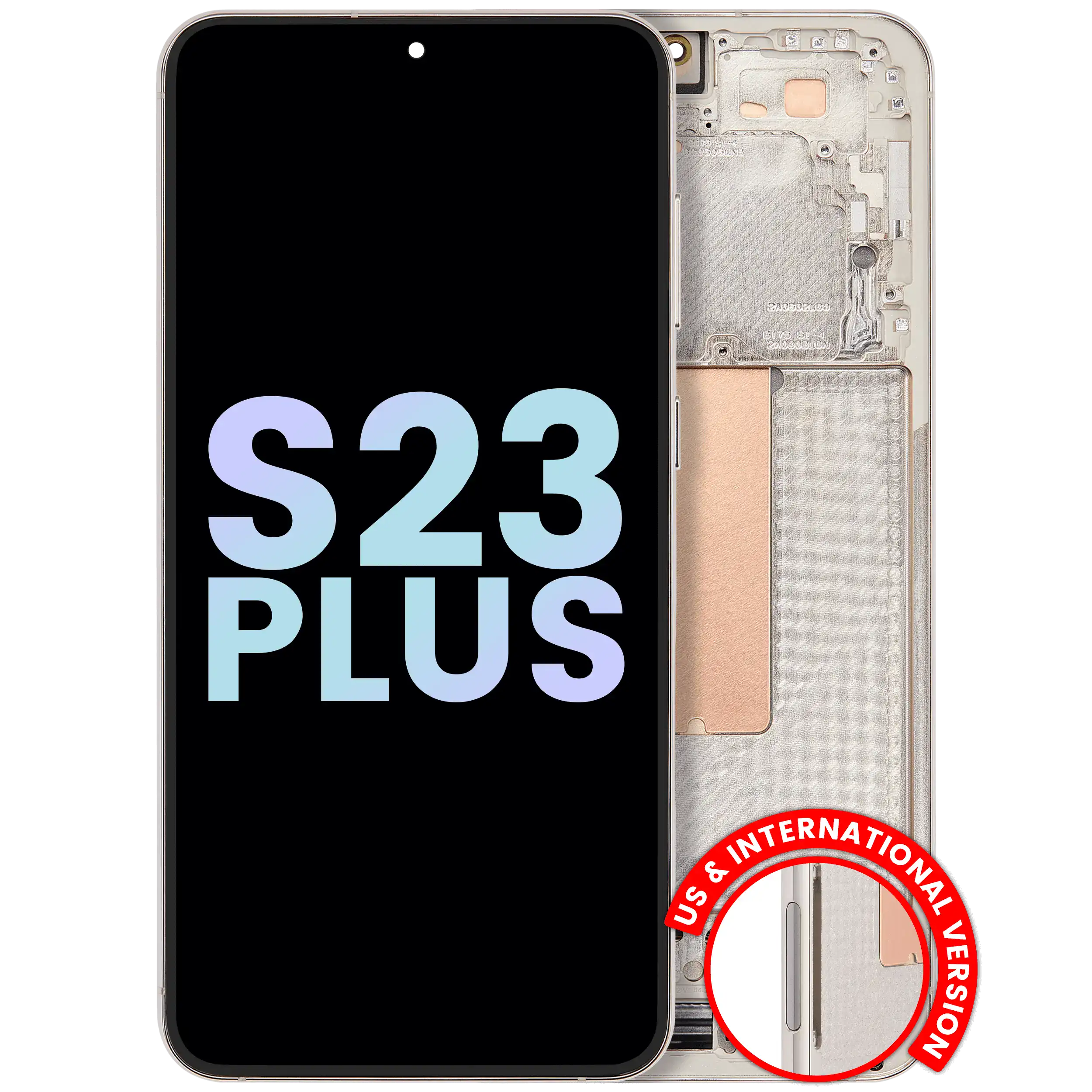 Display OLED completo con Frame per Samsung Galaxy S23 Plus 5G (US e International) (Service Pack) (Cream)