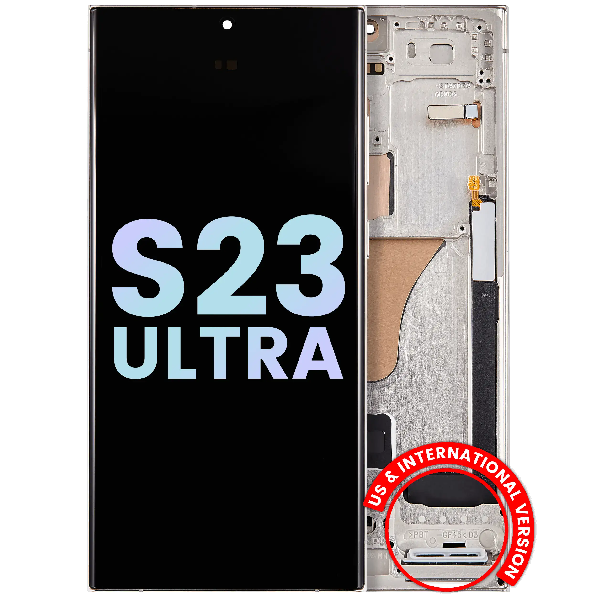 Display OLED completo con Frame per Samsung Galaxy S23 Ultra 5G (US e International) (Service Pack) (Cream)