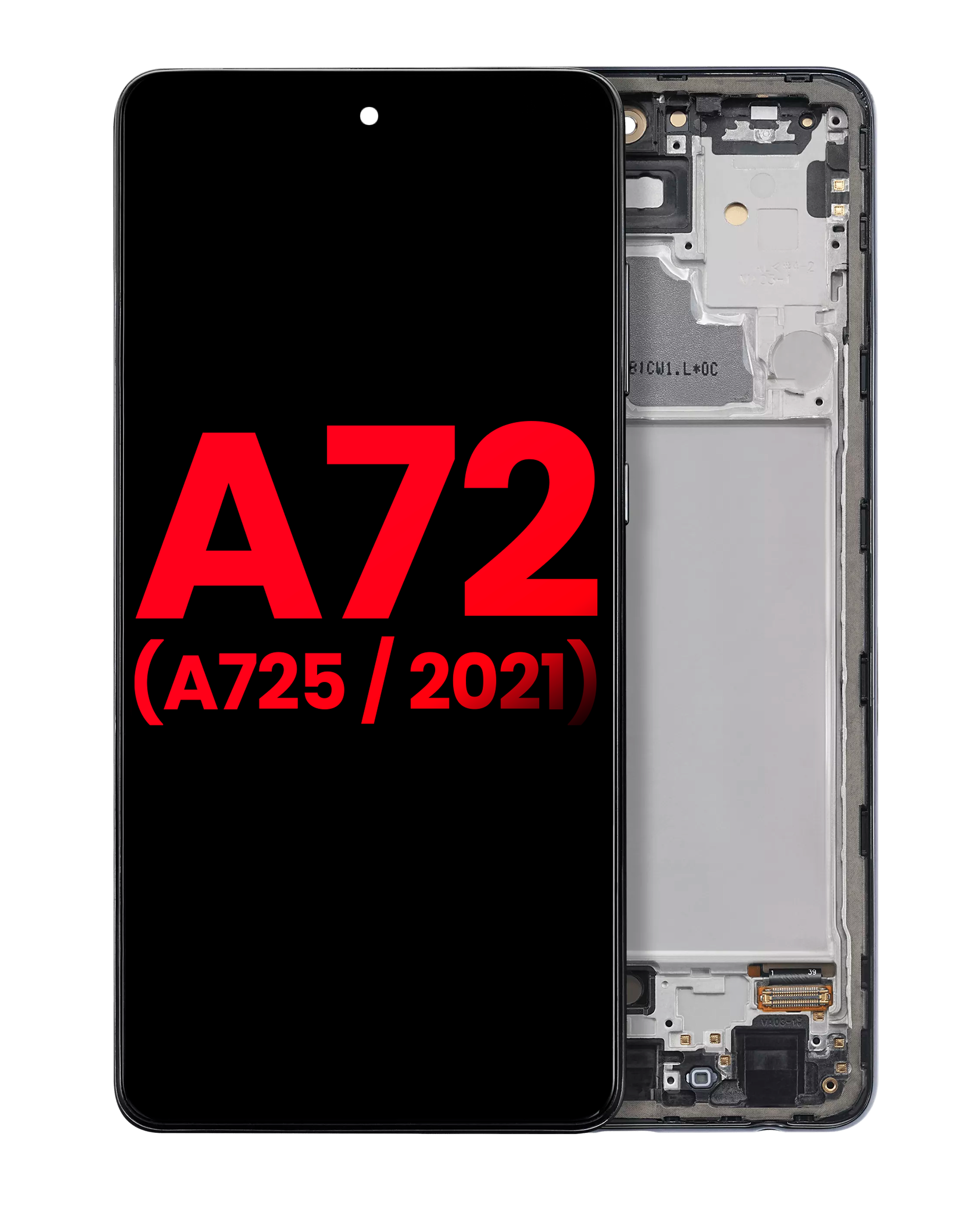 Display OLED completo con Frame per Samsung A72 (A725 / 2021) (6.67") (Awesome Nero)