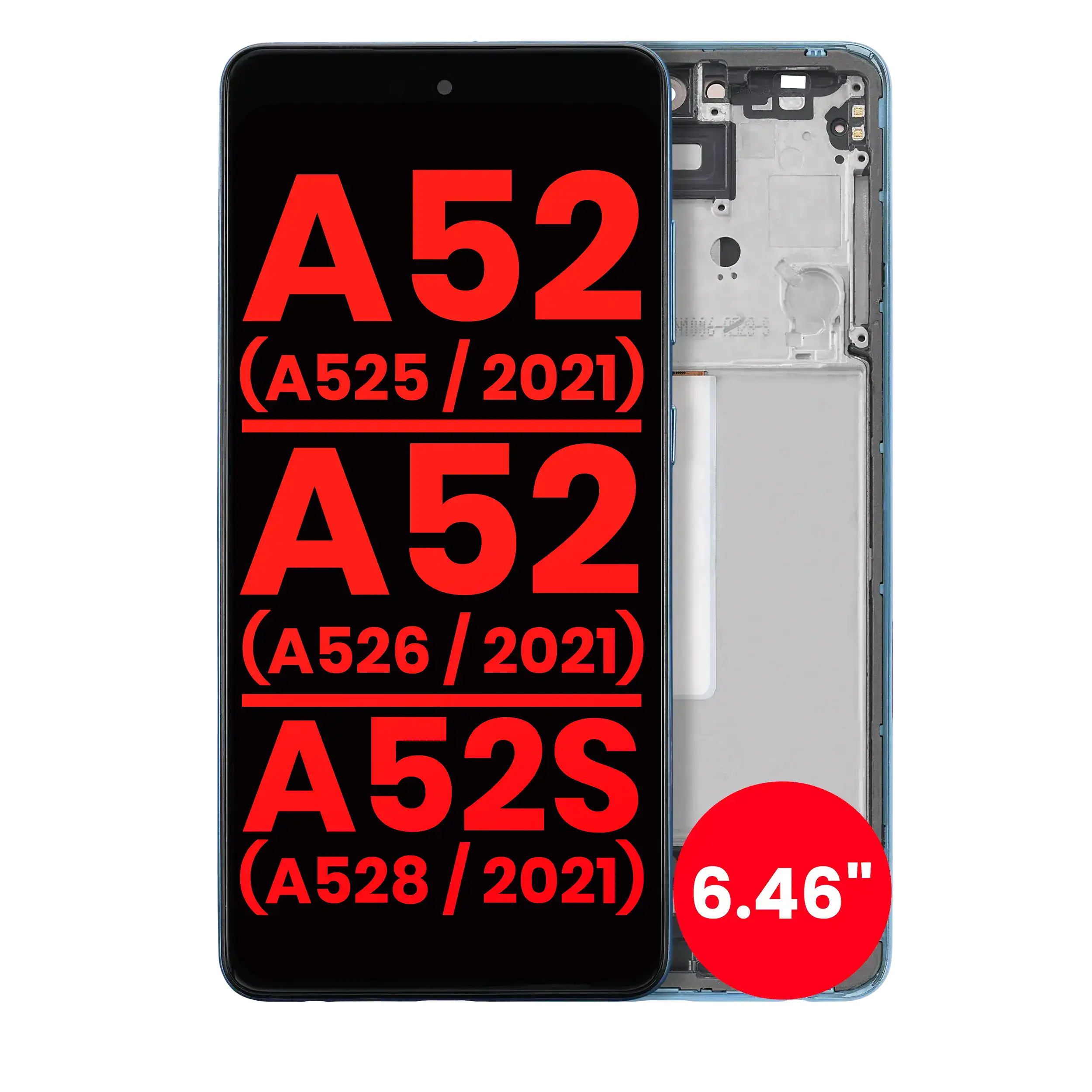 Display OLED completo con Frame per Samsung Galaxy A52 4G (A525 / 2021) / A52 5G (A526 / 2021) / A52S 5G (A528 / 2021) (6.46") (Awesome Blu)