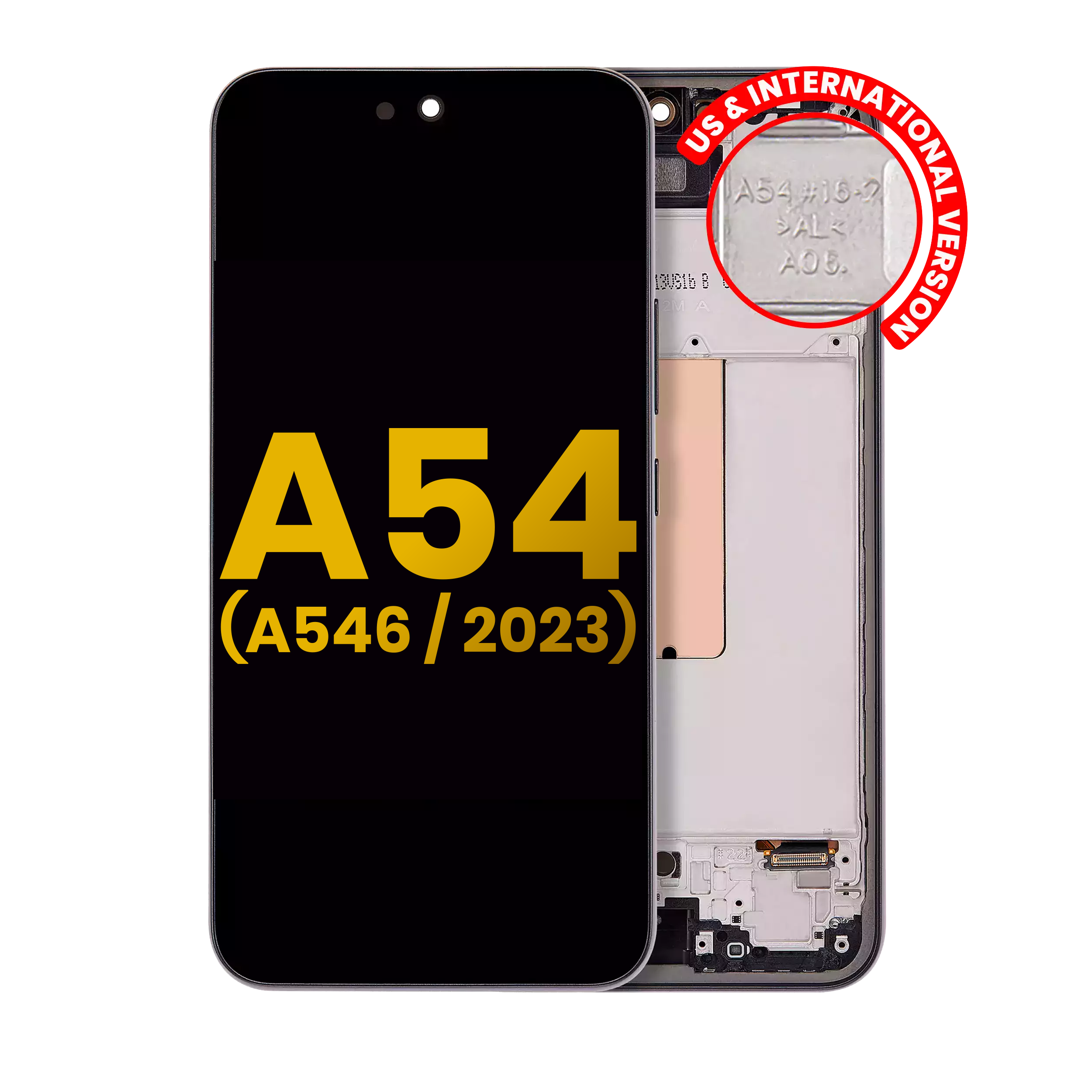 Display OLED completo con Frame per Samsung Galaxy A54 5G (A546 / 2023) (US e International Version) (Refurbished) (Grafite)