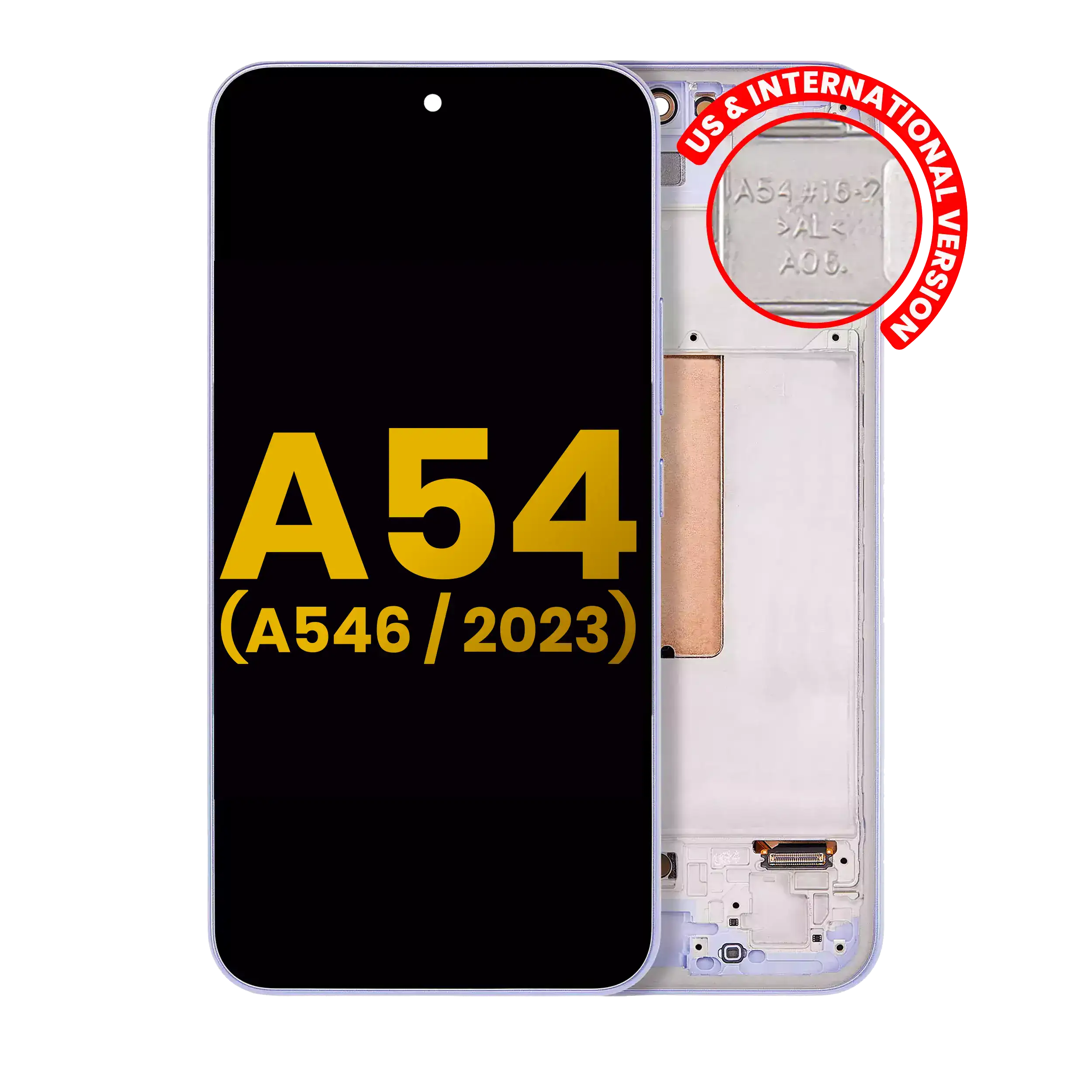 Display OLED completo con Frame per Samsung Galaxy A54 5G (A546 / 2023) (US e Internationa Versionl) (Refurbished) (Violet)
