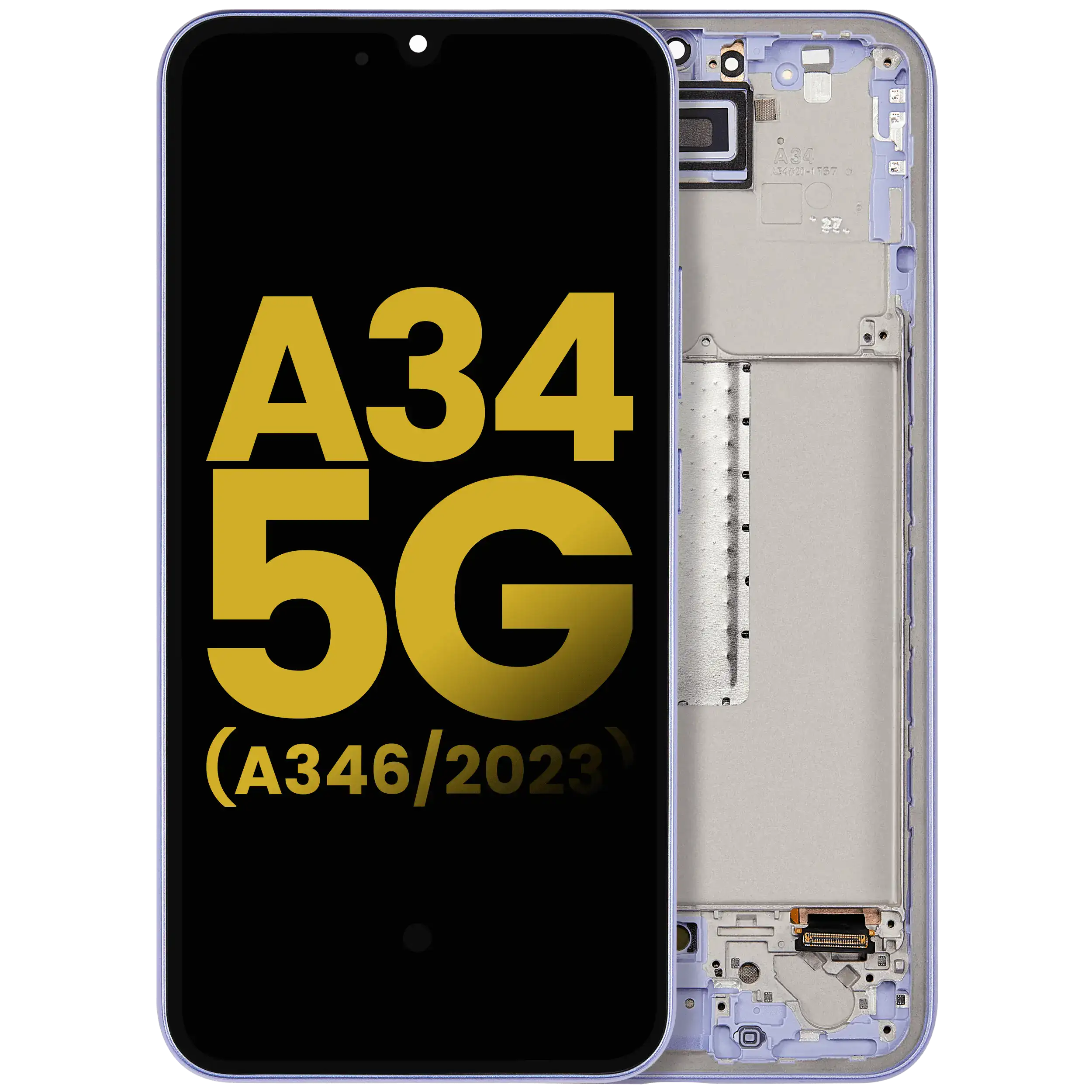 Display OLED completo con Frame per Samsung Galaxy A34 5G (A346 / 2023) (Refurbished) (Violet)