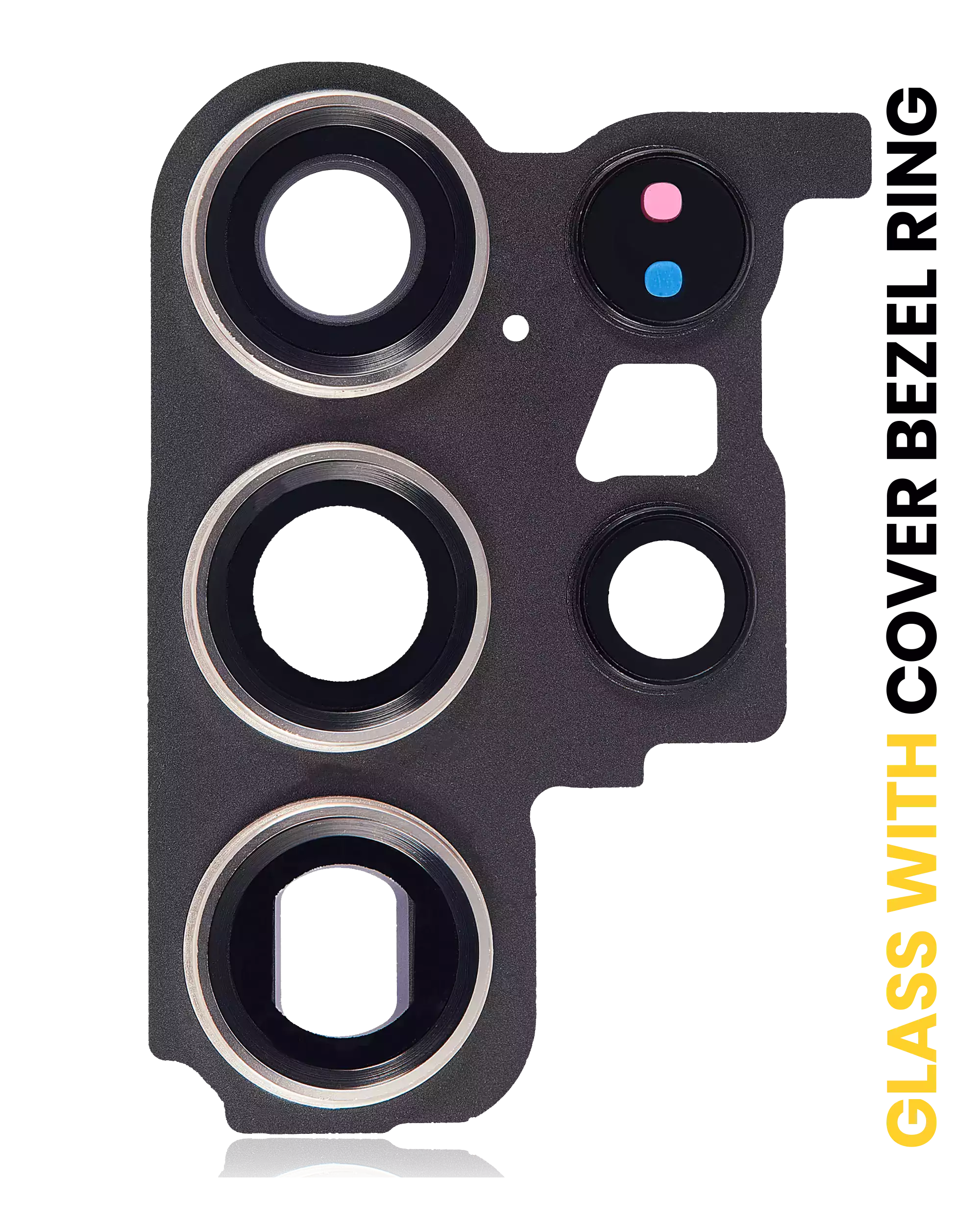 Lente fotocamera posteriore con Cover Cornice Ring per Samsung Galaxy S23 Ultra 5G (Phantom Nero)