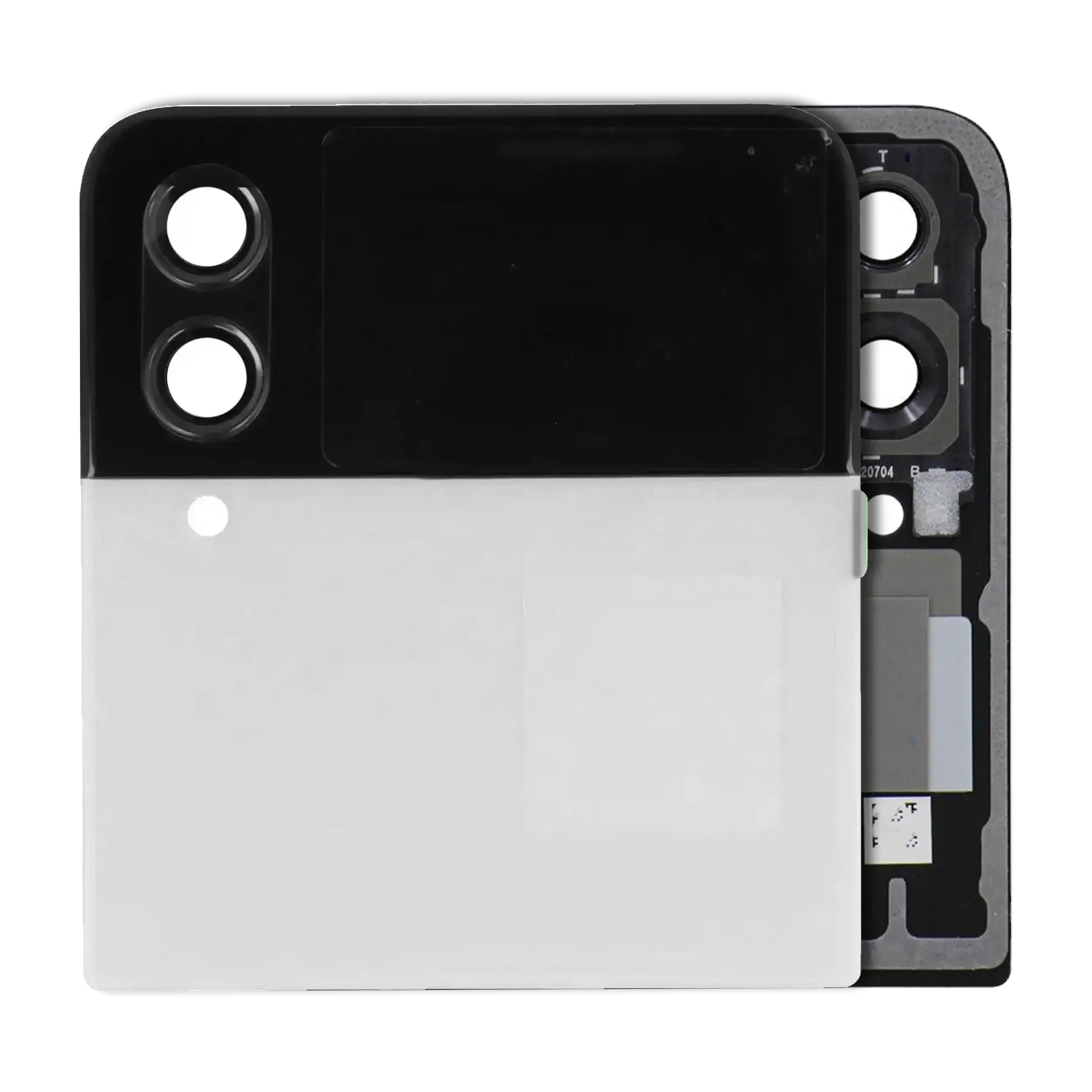Outer Display OLED completo per Samsung Galaxy Z Flip 4 5G (Service Pack) (Bianco)