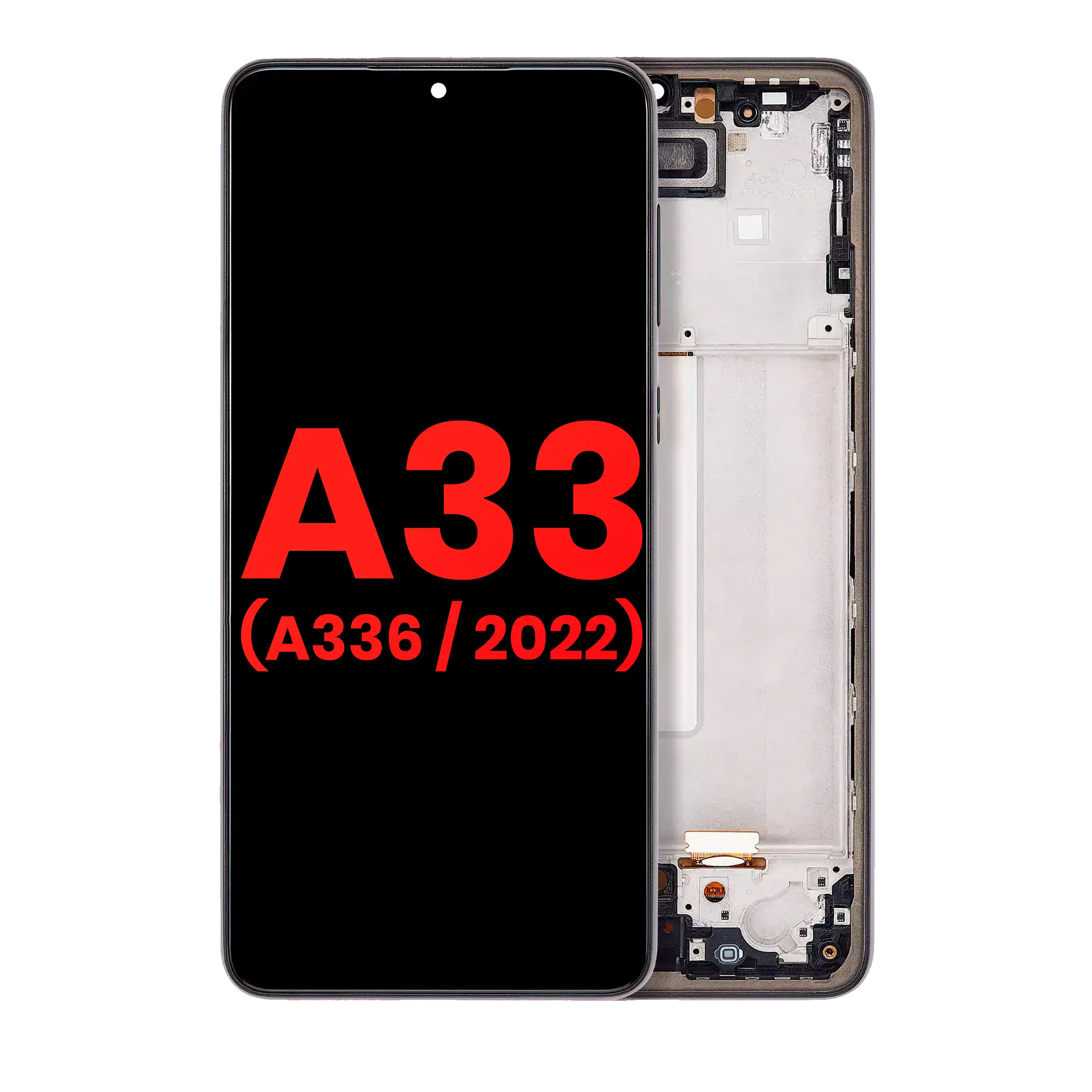Display OLED completo con Frame per Samsung Galaxy A33 5G (A336 / 2022) (Aftermarket Plus) (Nero)