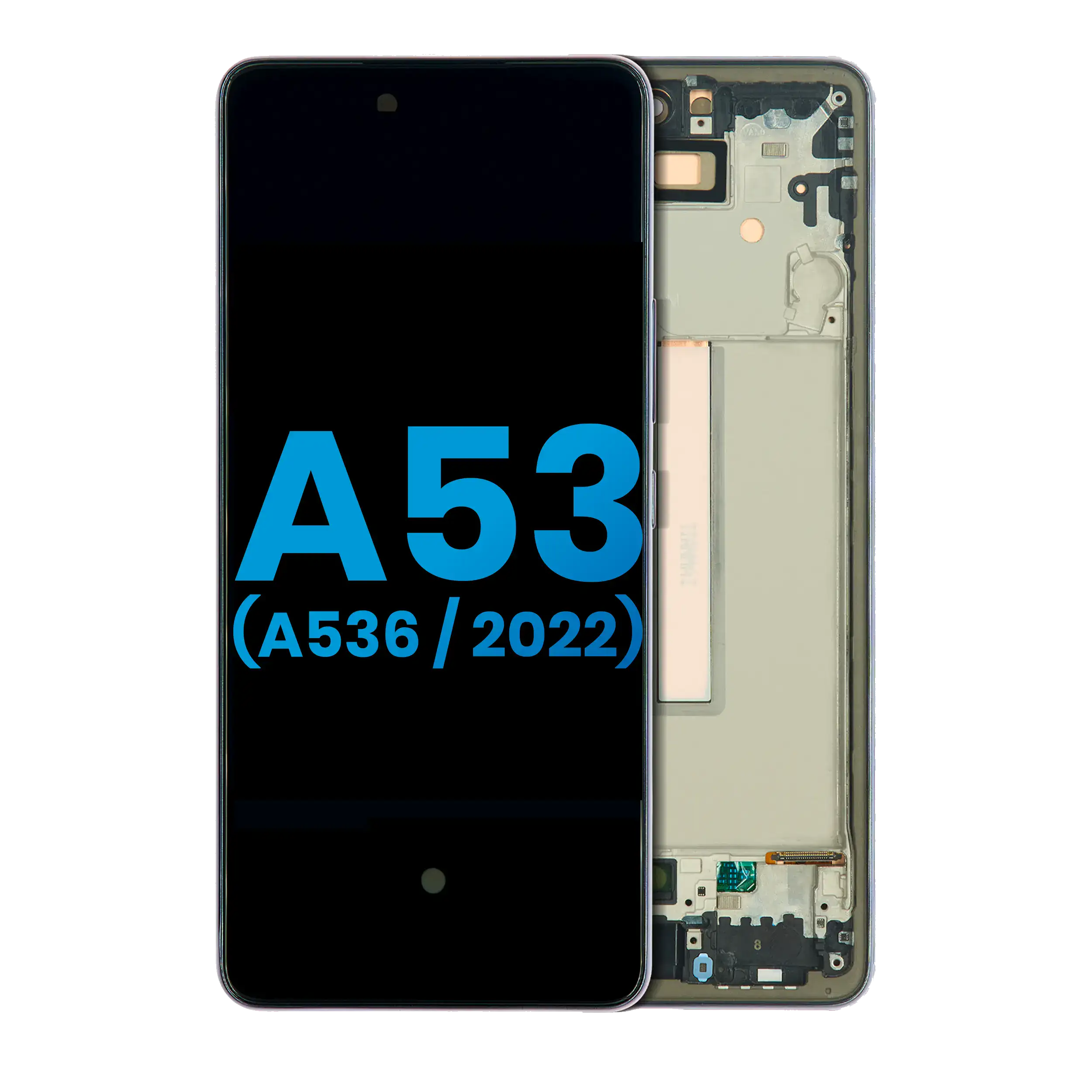 Display LCD completo con Frame per Samsung Galaxy A53 5G (A536 / 2022) (senza Finger Print Sensore) (Aftermarket: Incell) (Nero)