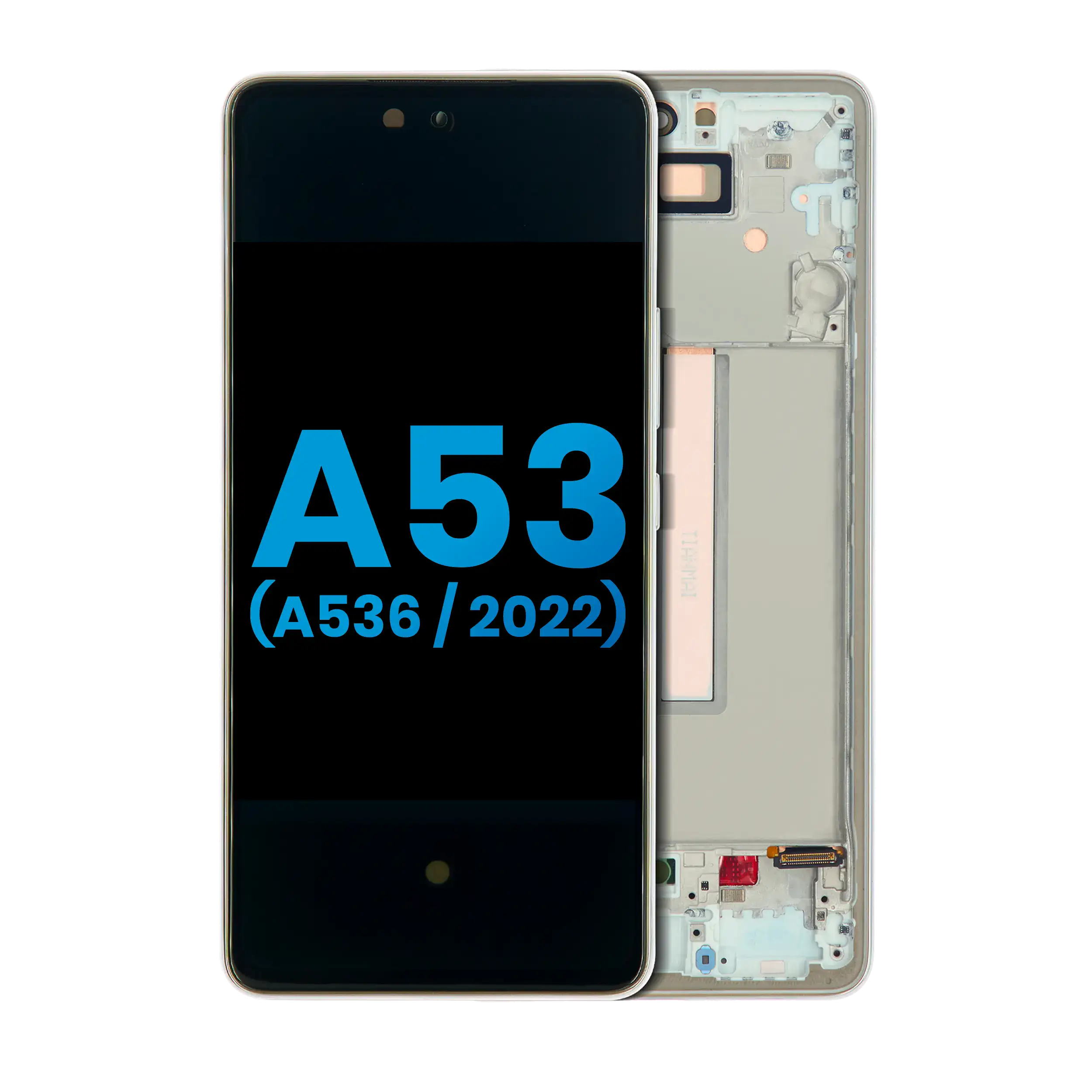 Display LCD completo con Frame per Samsung Galaxy A53 5G (A536 / 2022) (senza Finger Print Sensore) (Aftermarket: Incell) (Bianco)
