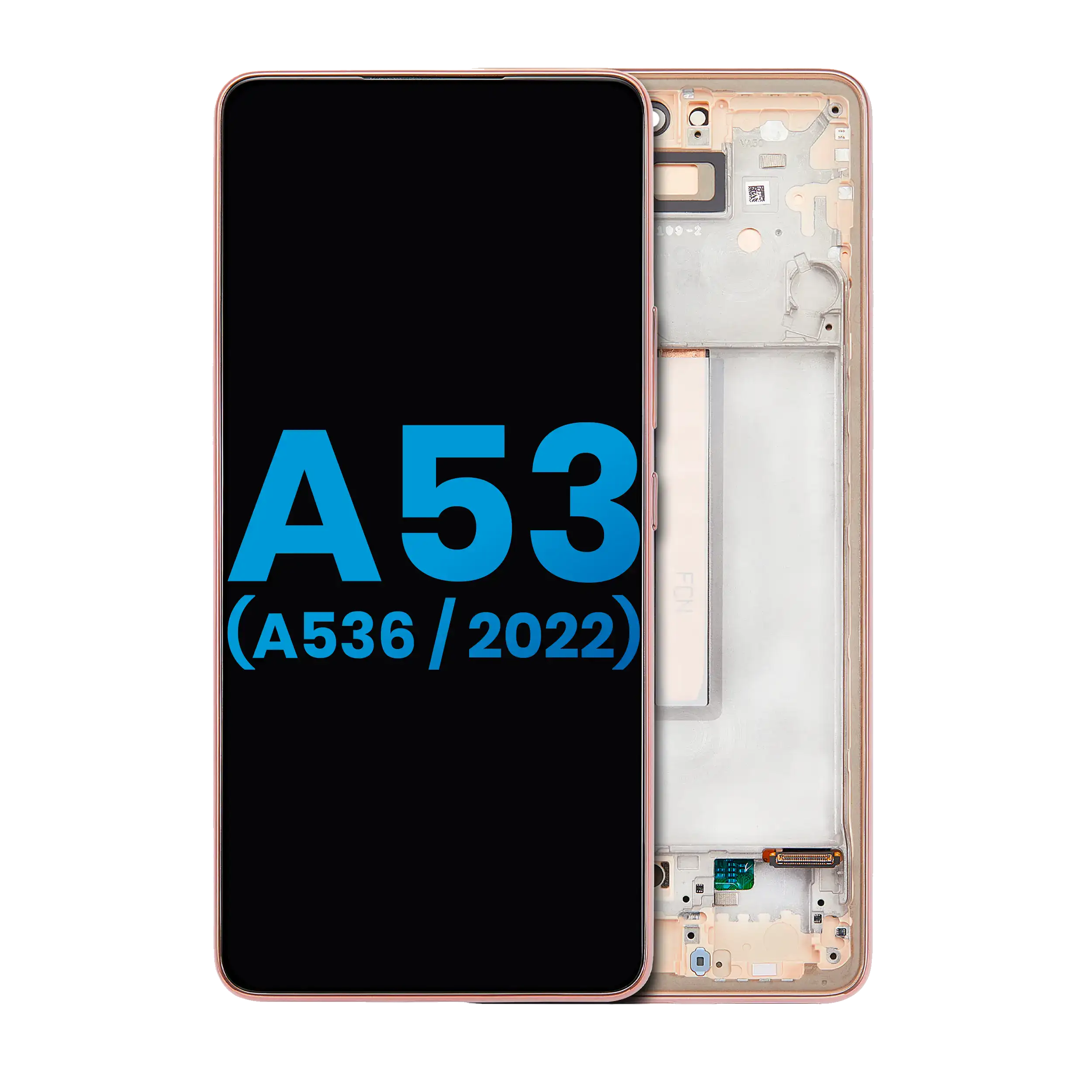 Display LCD completo con Frame per Samsung Galaxy A53 5G (A536 / 2022) (senza Finger Print Sensore) (Aftermarket: Incell) (Peach)