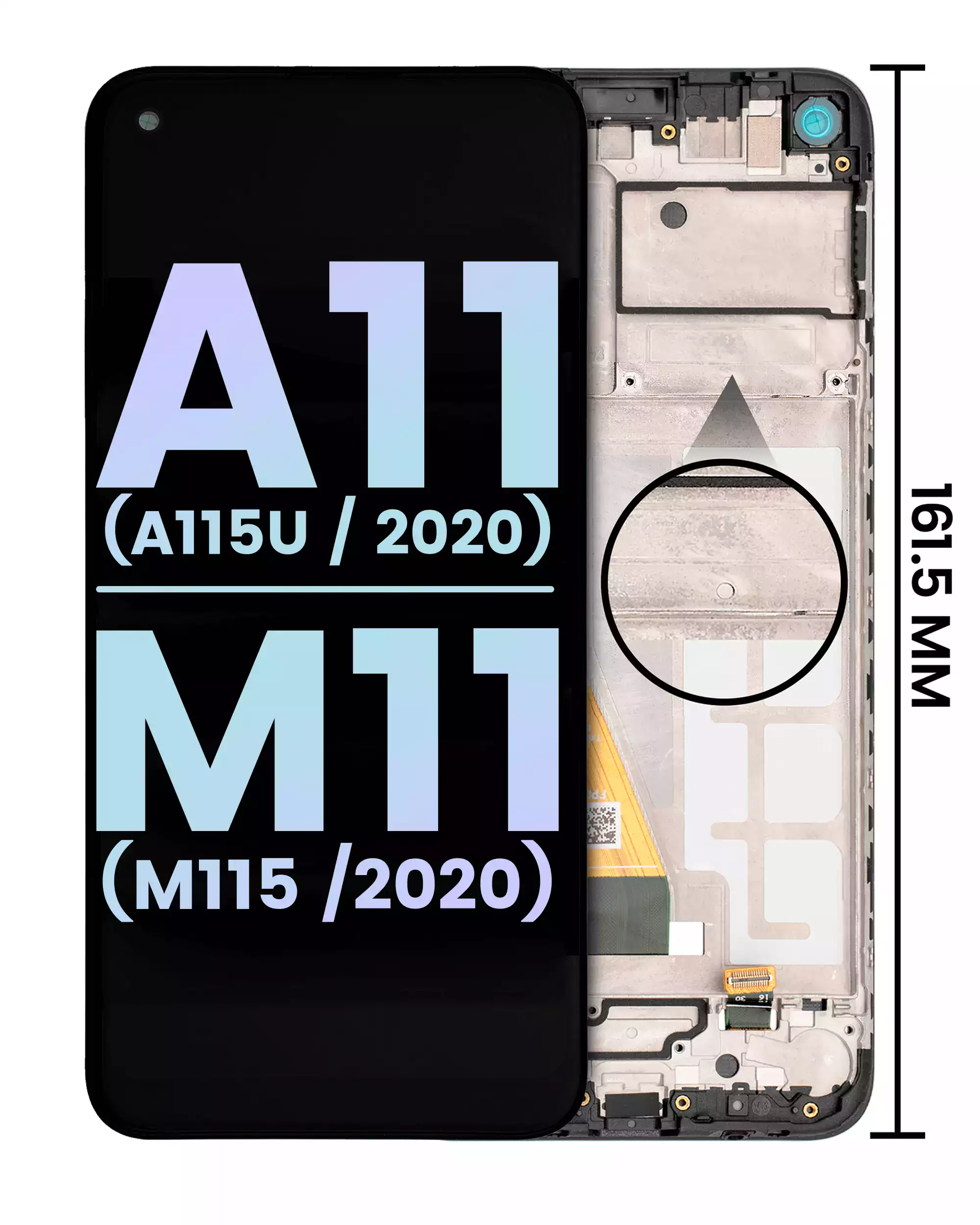 Display LCD completo con Frame per Samsung Galaxy A11 (A115U / 2020) M11 (M115 /2020) (US Version) (Service Pack) (tutti i colori)