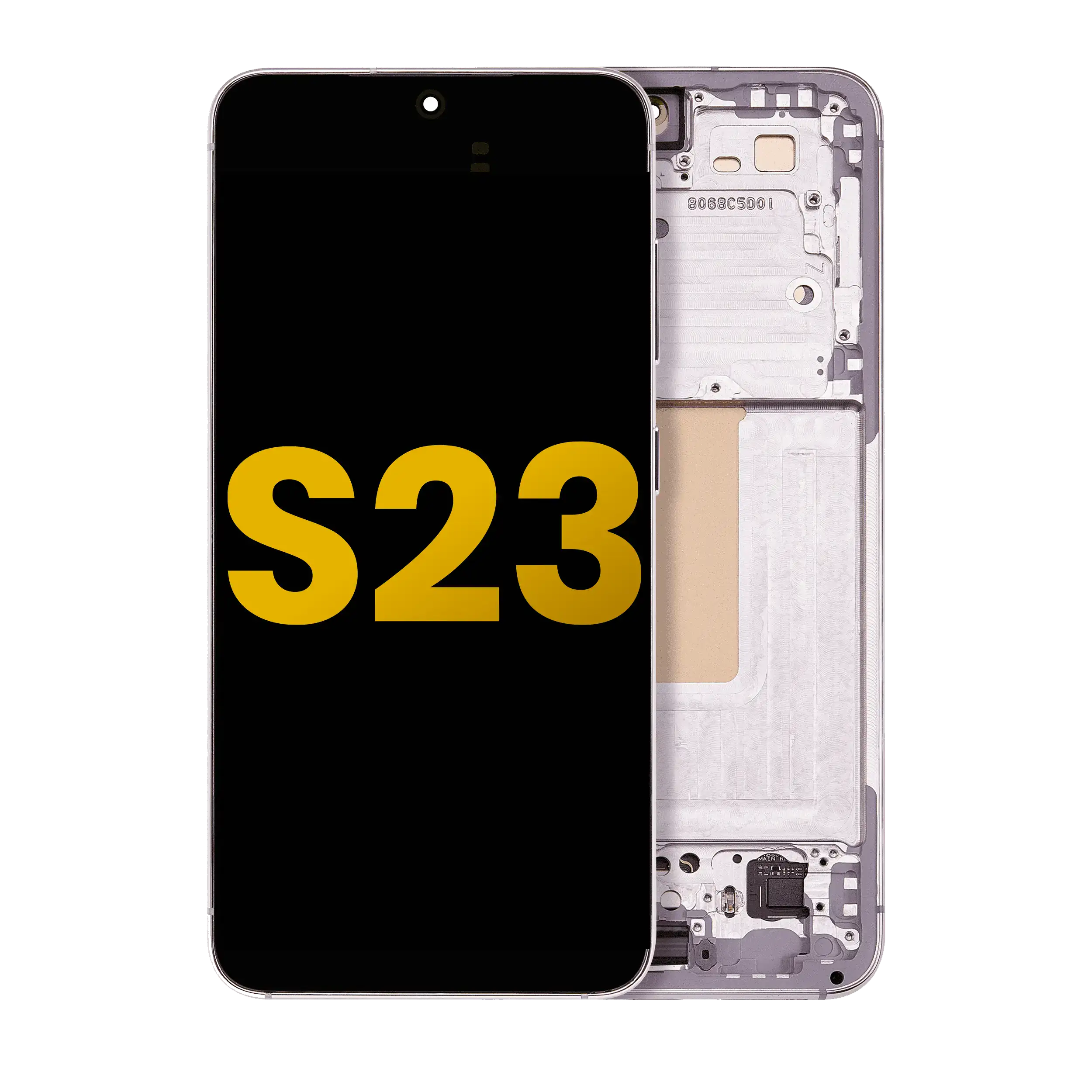 Display OLED completo con Frame per Samsung Galaxy S23 5G (US e International) (Refurbished) (Rosa / Lavanda)