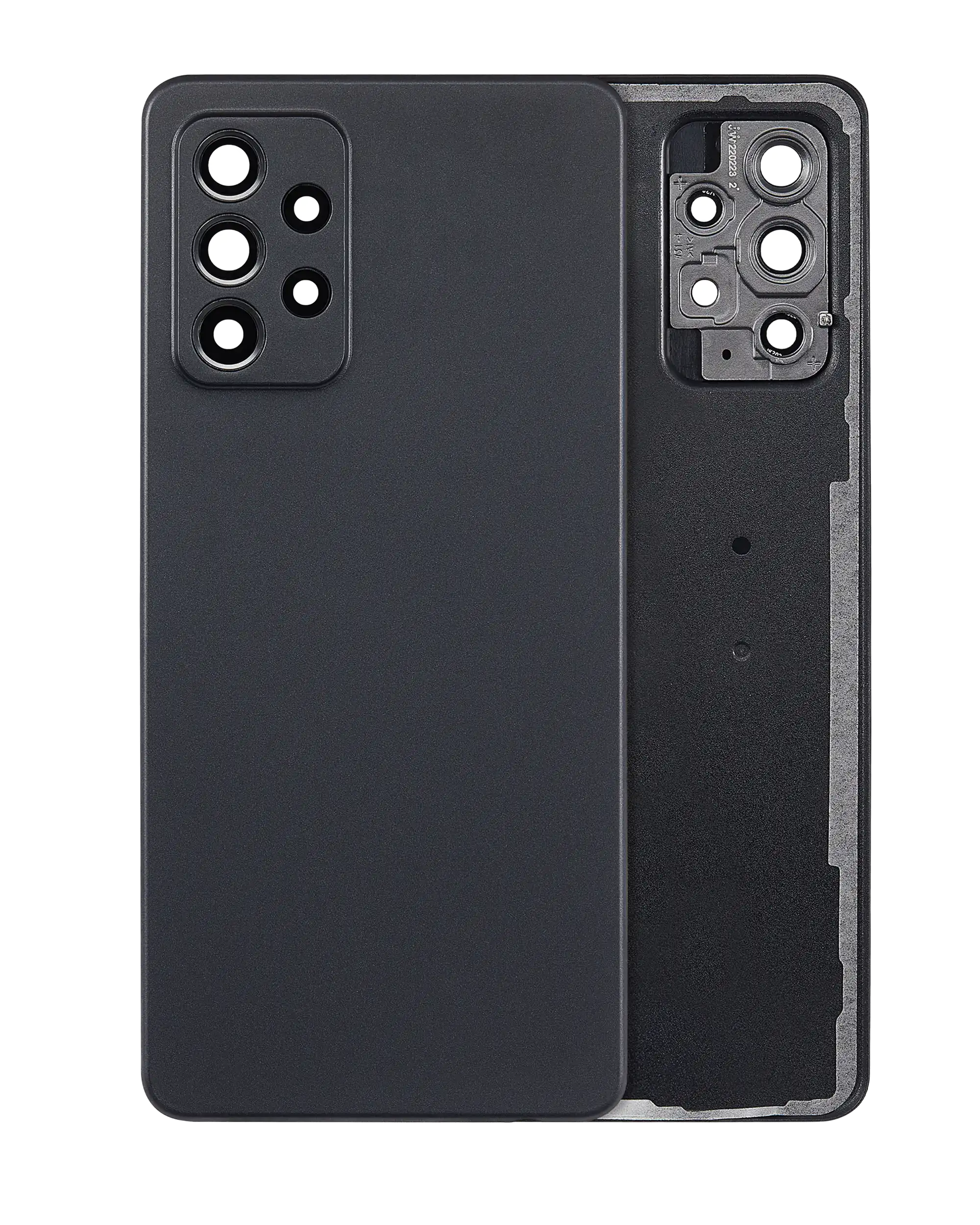 vetro cover posteriore con Vetro fotocamera per Samsung Galaxy A52 4G (A525 / 2021) (Aftermarket Plus) (Nero)