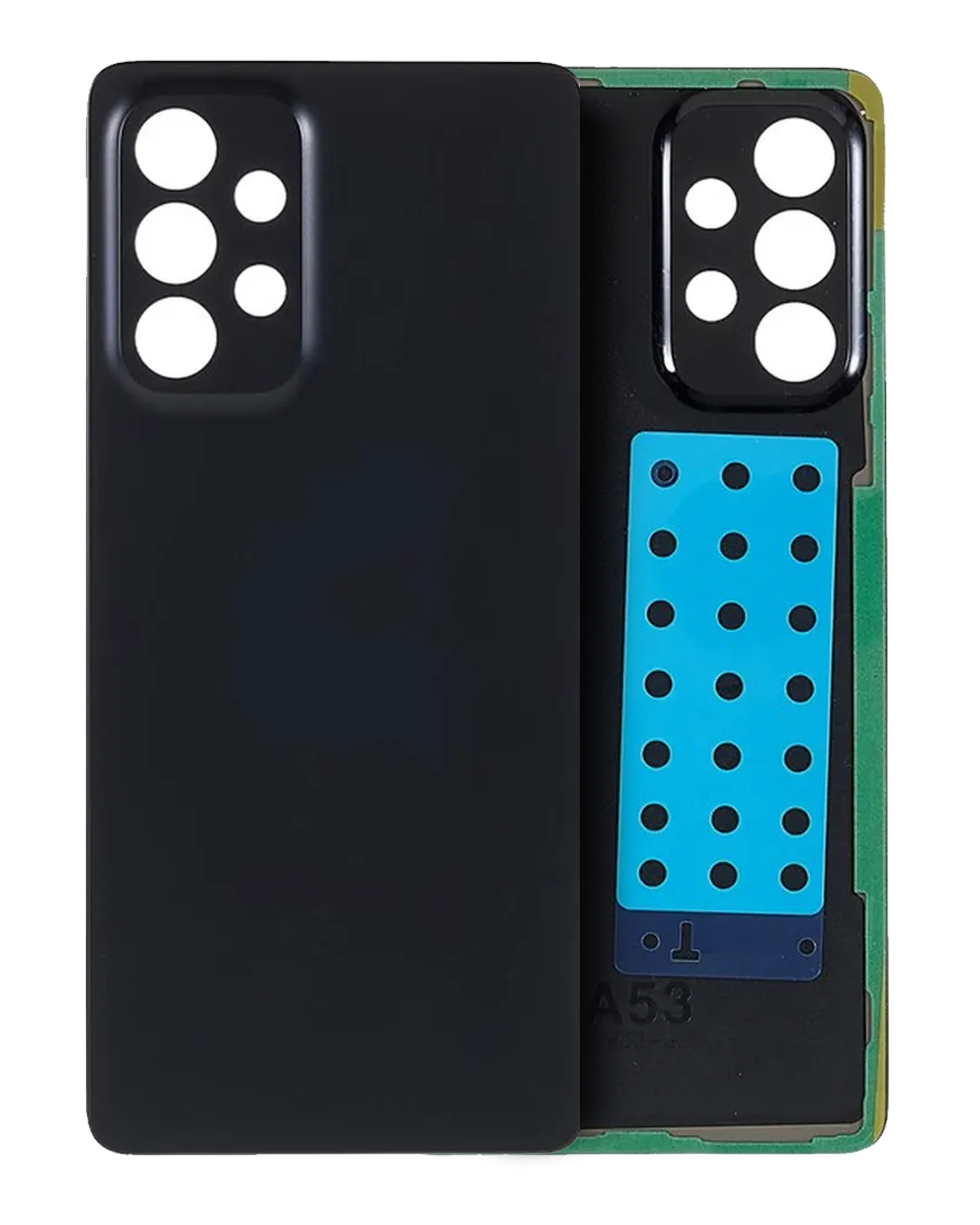 vetro cover posteriore per Samsung Galaxy A53 5G (A536 / 2022) (Aftermarket Plus) (Nero)
