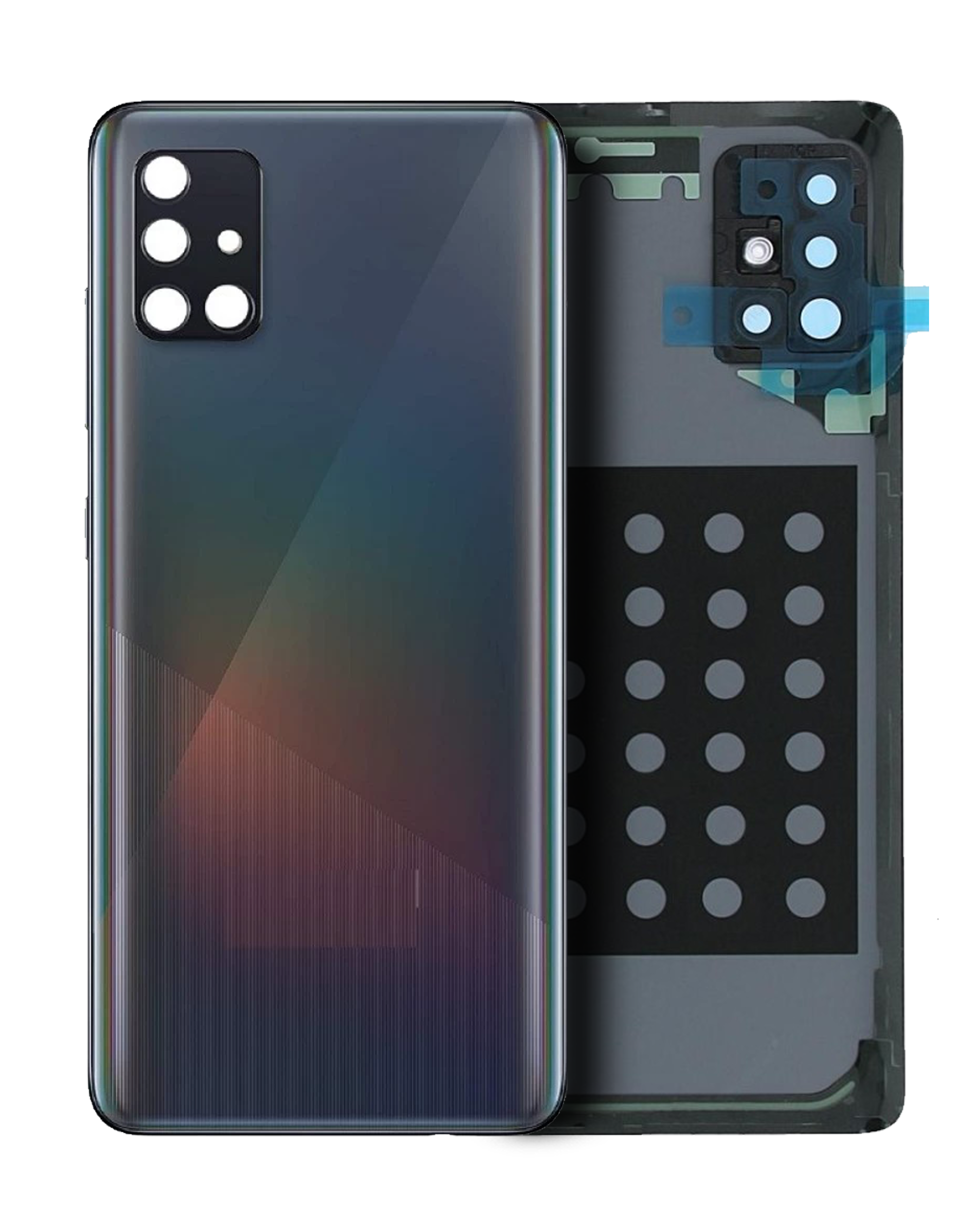 vetro cover posteriore con Vetro fotocamera Samsung Galaxy A51 5G (A516 / 2020) (Service Pack) (Prism Cube Nero)