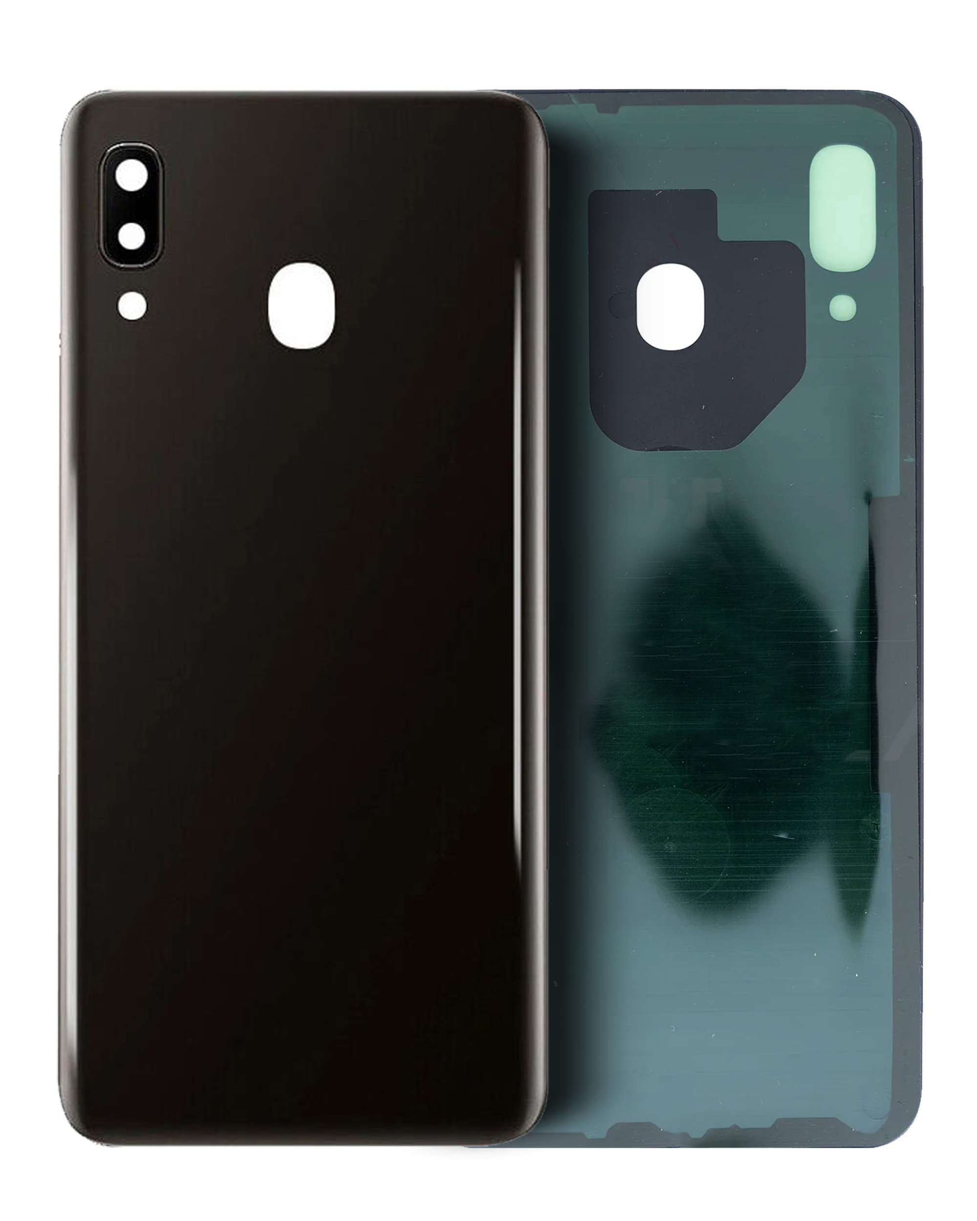vetro cover posteriore con Vetro fotocamera Samsung Galaxy A20 (A205 / 2019) (Nero) (Service Pack)