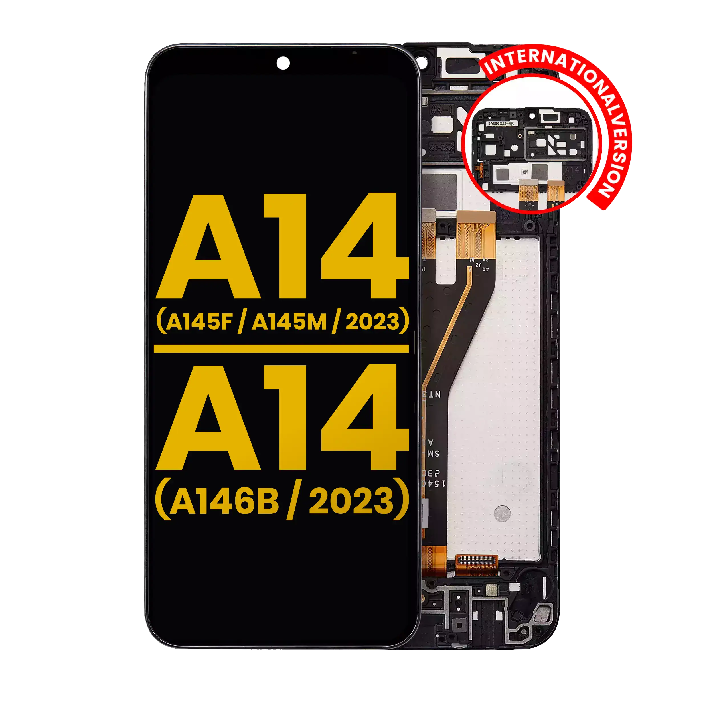 Display LCD completo con Frame per Samsung Galaxy A14 4G (A145F / A145M / 2023) / A14 5G (A146B / 2023) (International Version) (Refurbished) (tutti i colori)