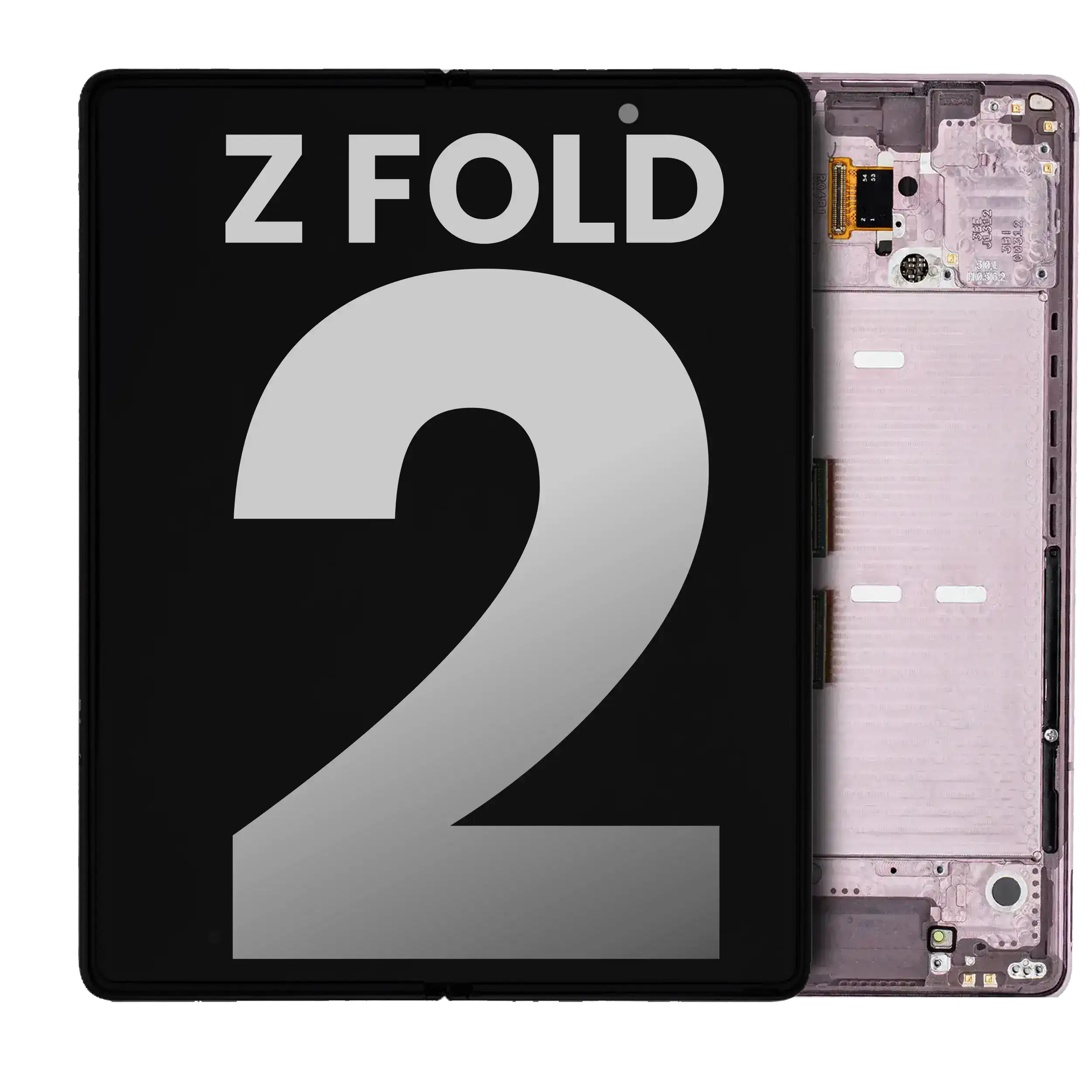 Inner Display OLED completo con Frame per Samsung Galaxy Z Fold 2 5G (Used Service Pack Pull: Grade B/C) (US e International) (Mystic Bronze)