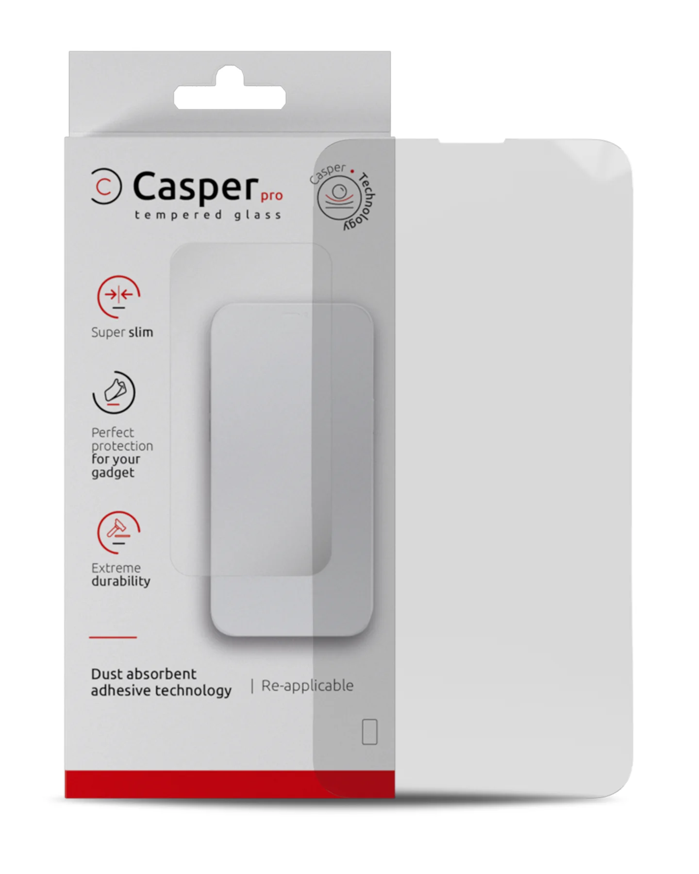 Casper Pro Vetro temperato per iPhone 15 / 16 (confezione retail) (Trasparente)
