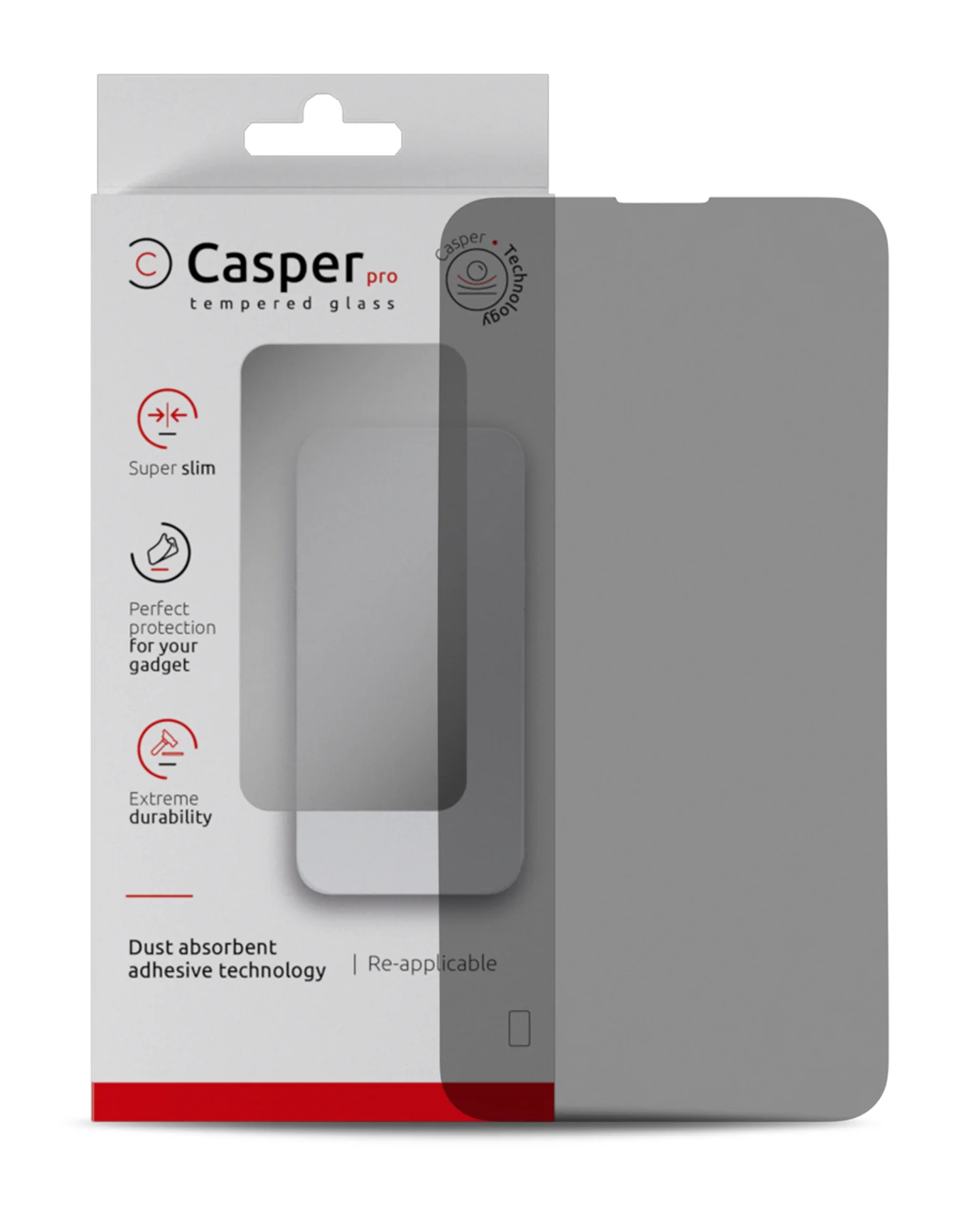Casper Pro Vetro temperato per iPhone 15 / 16 (confezione retail) (Privacy)