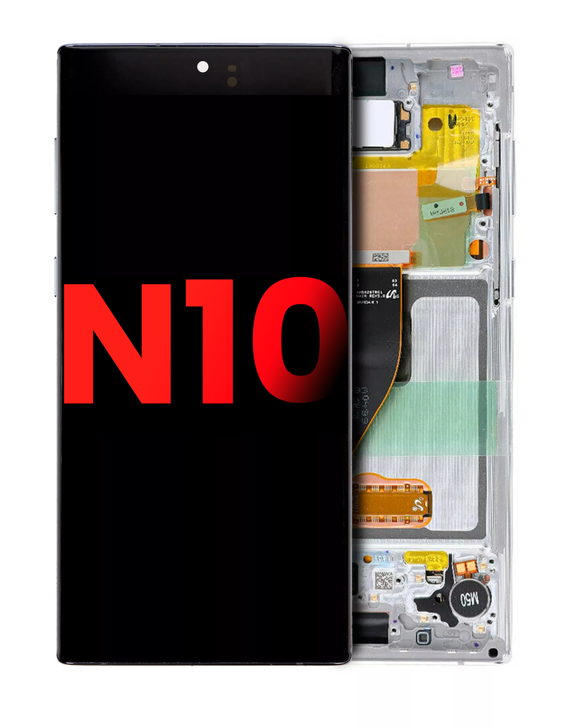 Display OLED completo con Frame per Samsung Galaxy Note 10 (Aura Bianco)